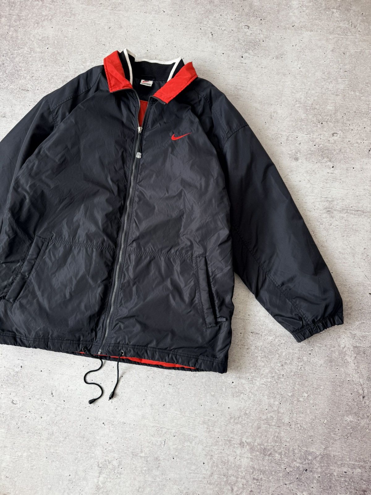 Nike Vintage 90s Nike Windbreaker Jacket y2k Black Red Swoosh Size US XL / EU 56 / 4 - 2 Thumbnail
