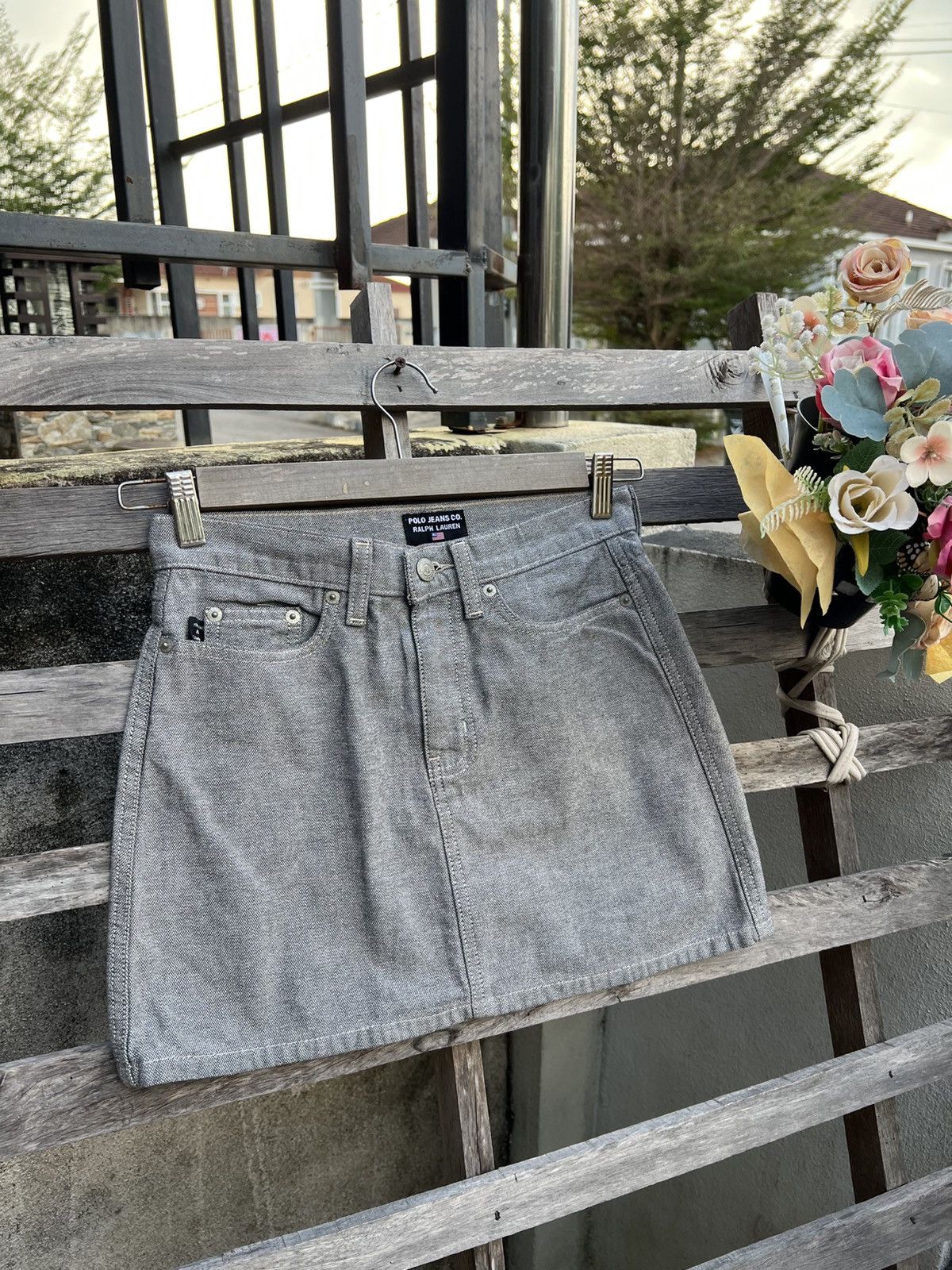 Polo Ralph Lauren Vintage gray denim mini skirt Polo Jeans Co. Ralph Lauren Size 28" / US 6 / IT 42 - 2 Thumbnail