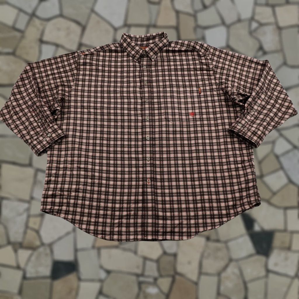 Ariat Ariat Shirt Mens 3XL Brown Plaid Flannel FR Flame Resistant Heavyweight Work Size US XXL / EU 58 / 5 - 1 Thumbnail