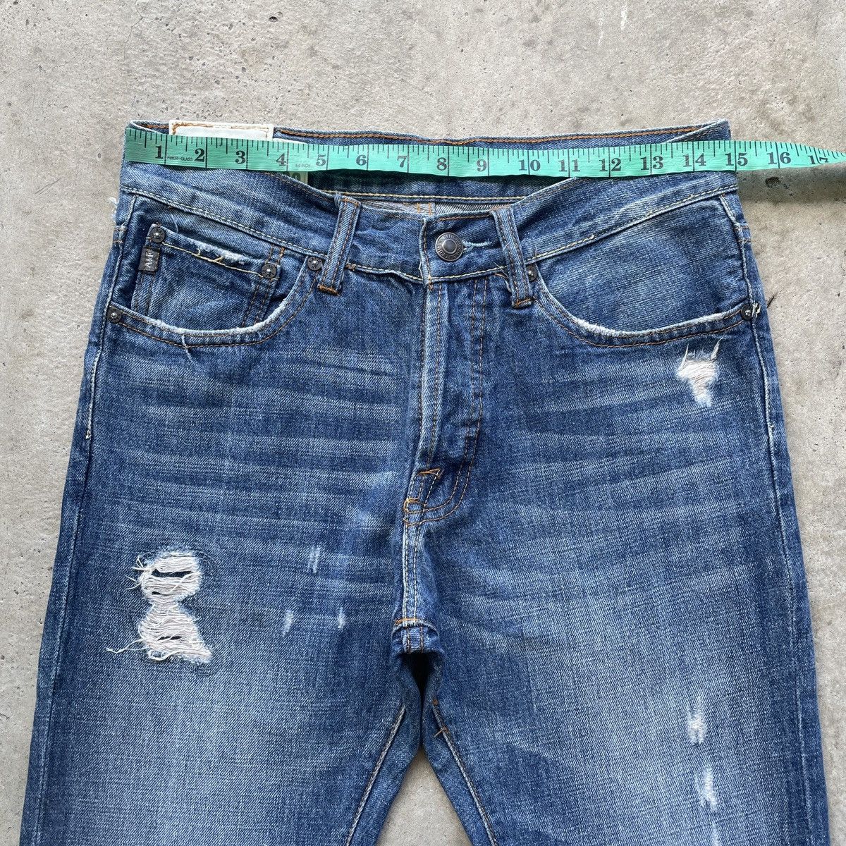Abercrombie & Fitch W30 Vintage A&F Straight Slim Faded Distressed Jeans Pants Size US 30 / EU 46 - 5 Thumbnail