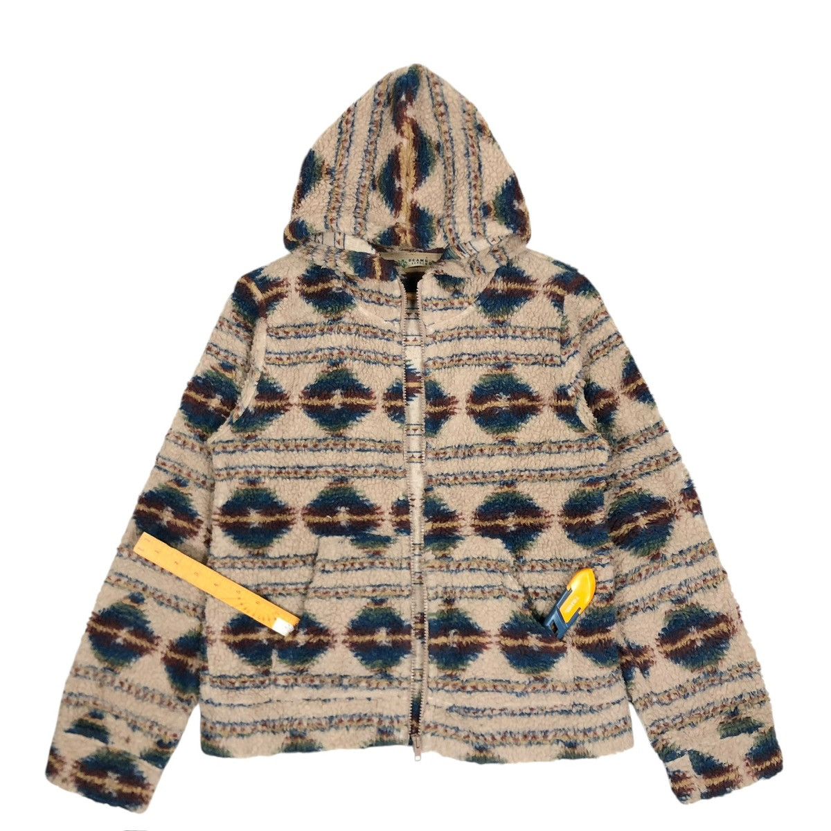 Vintage Beams Heart Fleece Jacket: Japanese Hoodie, Full Zip