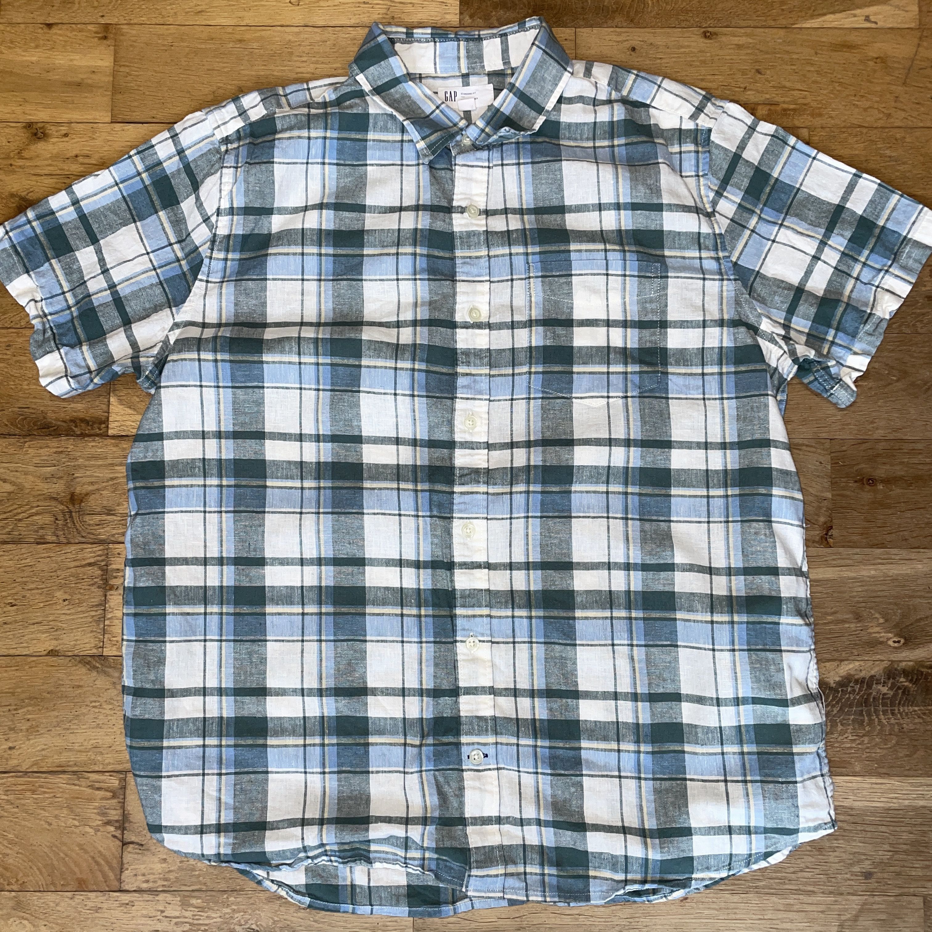 Gap Gap Men's Fashion Shirt 55% Linen Summer Standard Fit Size L Size US L / EU 52-54 / 3 - 1 Thumbnail