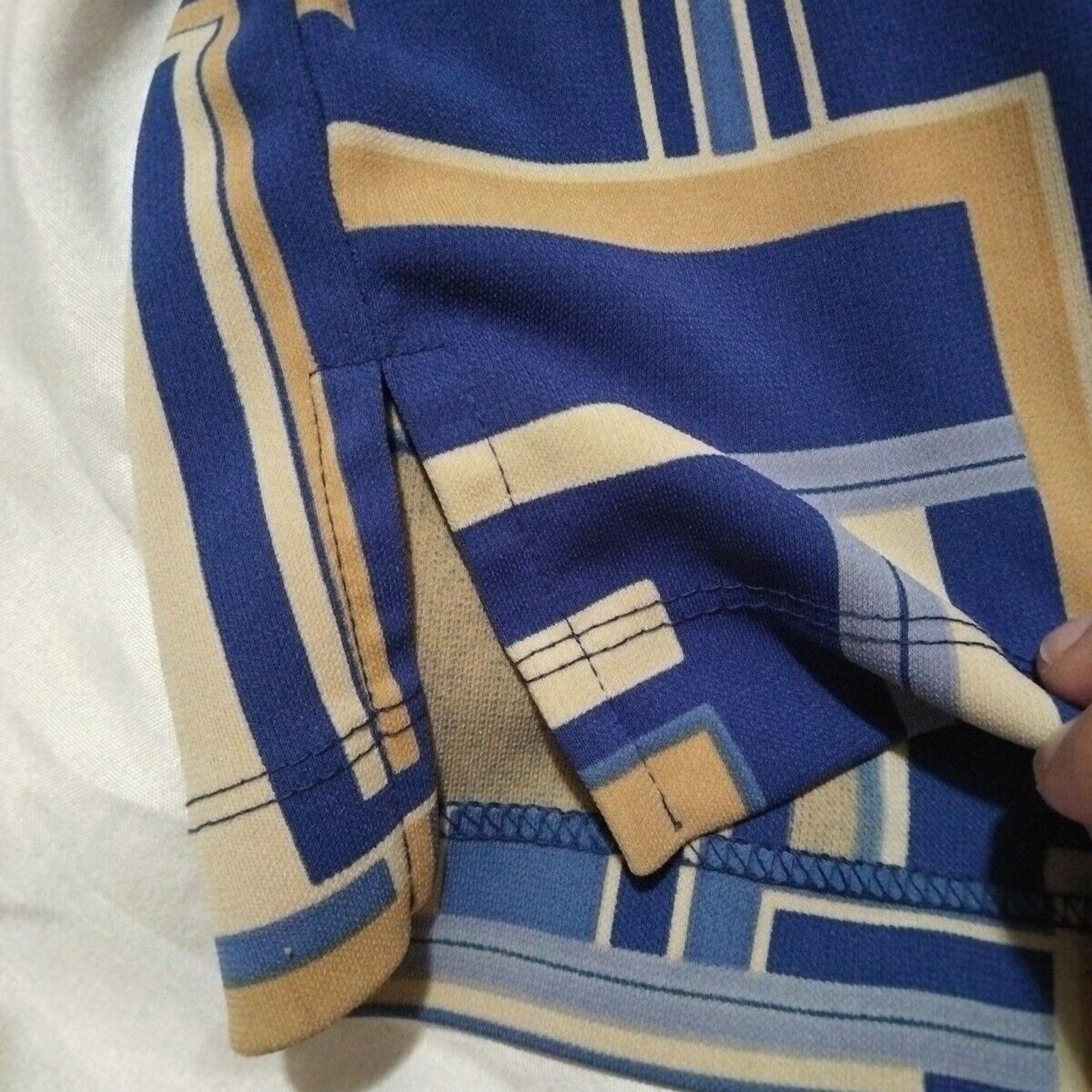 Other petite sophisticate skirt Size Large Stretch Waist Blue/Gold Size 30" / US 8 / IT 44 - 3 Thumbnail