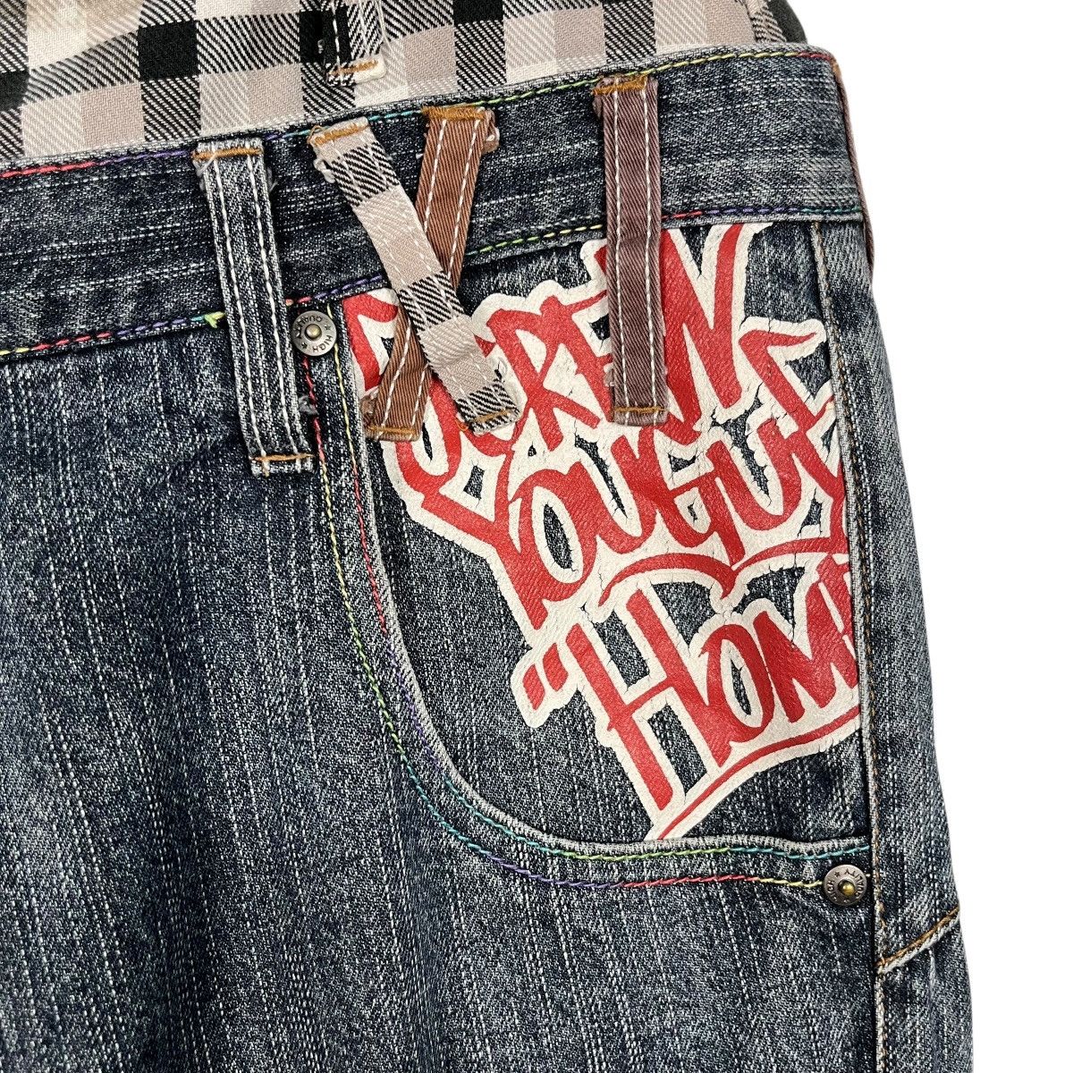 Seditionaries Vintage Antfui Double Waist Distressed Denim Jeans Size US 32 / EU 48 - 16 Thumbnail