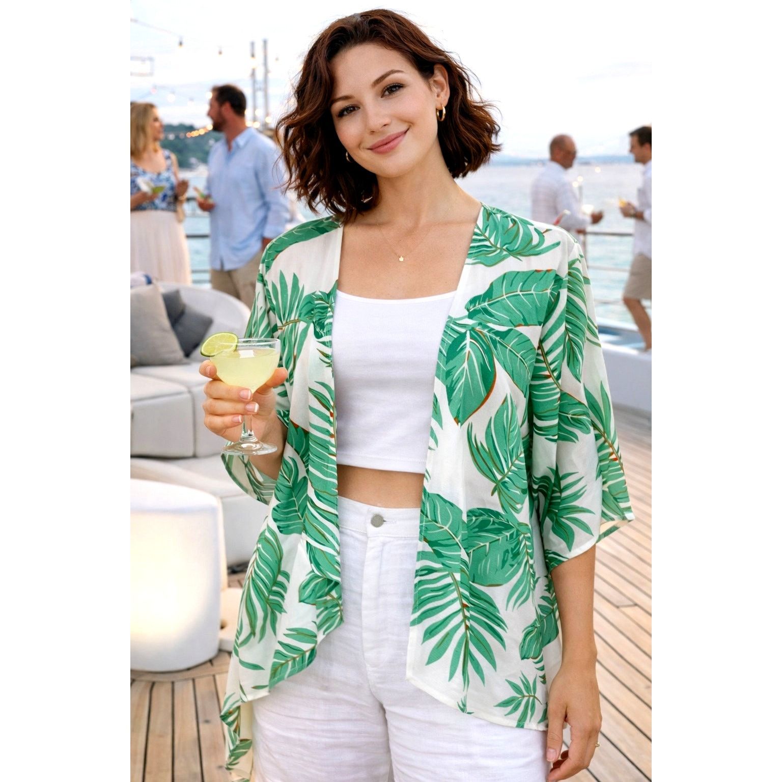 Other Abollria Womens Leaf Print Open Front Kimono- size XL Size XL / US 12-14 / IT 48-50 - 1 Thumbnail