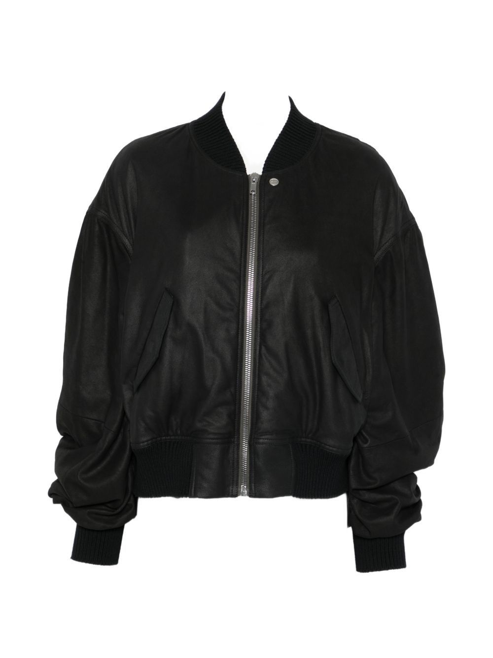 LEATHER PADDED BOMBER JACKET