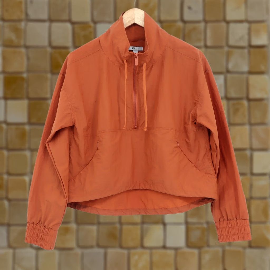 Vintage Flx Womens Cinnamon Rose Long Sleeve Half Zip Crop Jacket Sz M Size M / US 6-8 / IT 42-44 - 1 Thumbnail