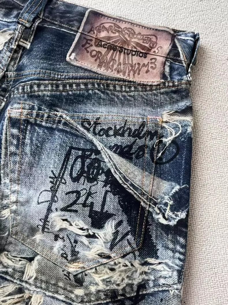 Acne Studios acne studios Printed pattern ripped jeans Size US 34 / EU 50 - 3 Thumbnail
