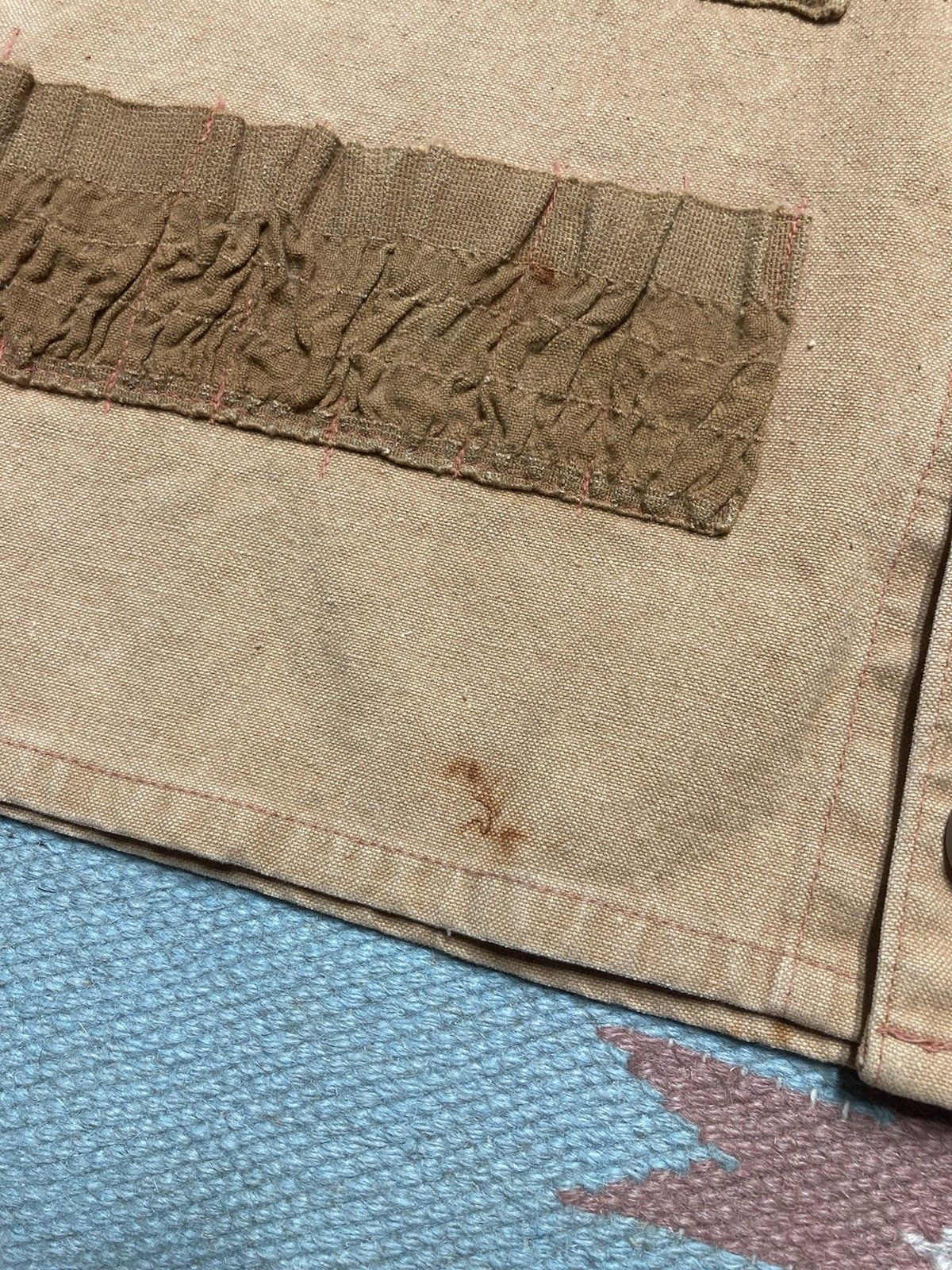 Vintage 60s canvas hunting vest shooting cotton butto boxy cropped L Size US L / EU 52-54 / 3 - 2 Thumbnail