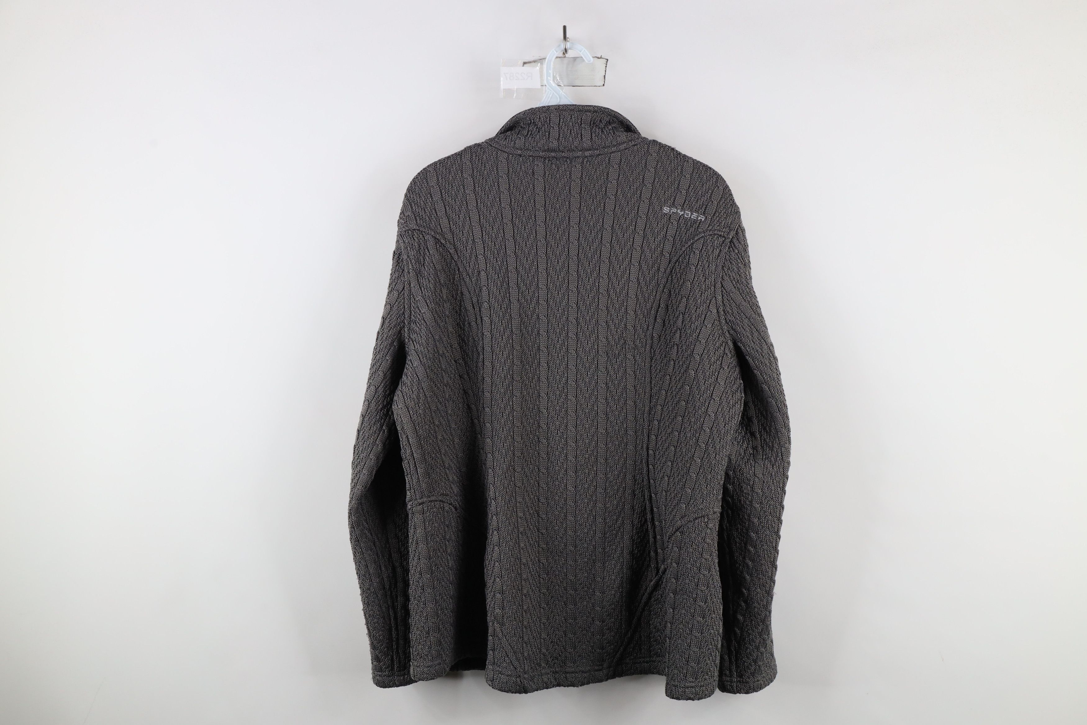 Spyder × Vintage Spyder Chunky Major Cable Knit Stryke Sweater Jacket Gray Size XL / US 12-14 / IT 48-50 - 13 Thumbnail