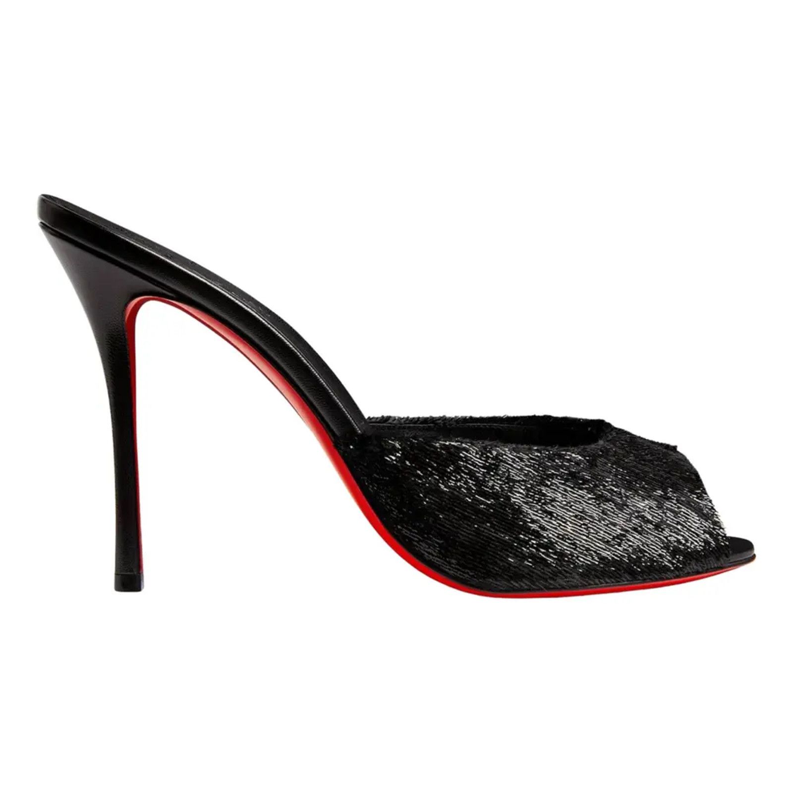 Me Dolly 100 Black Backless Sandal Slide Mule Heel Pump 36.5