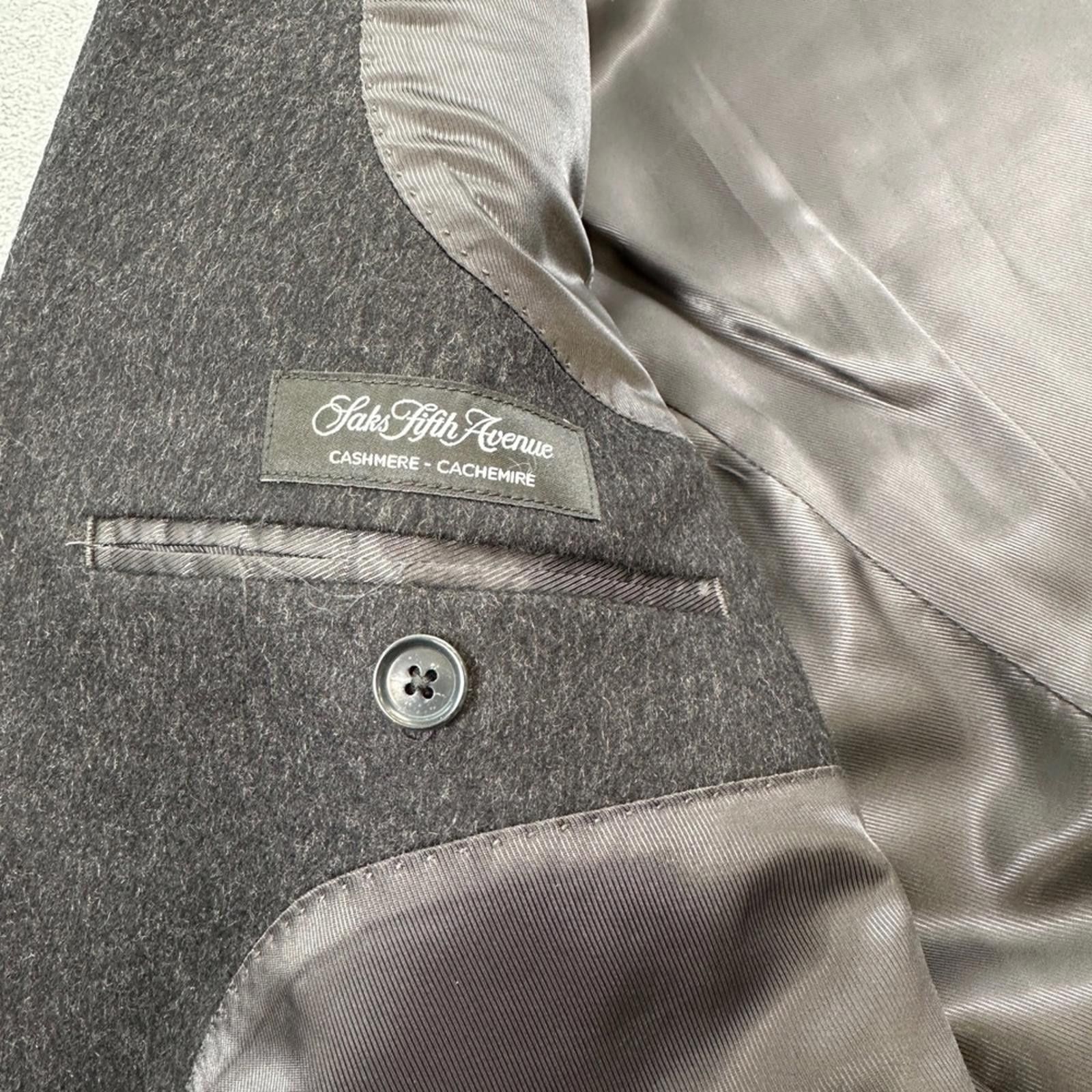 Saks Fifth Avenue Saks Fifth Avenue Blazer 44R Mens Gray Wool Blend Sport Coat Size 44R - 11 Thumbnail