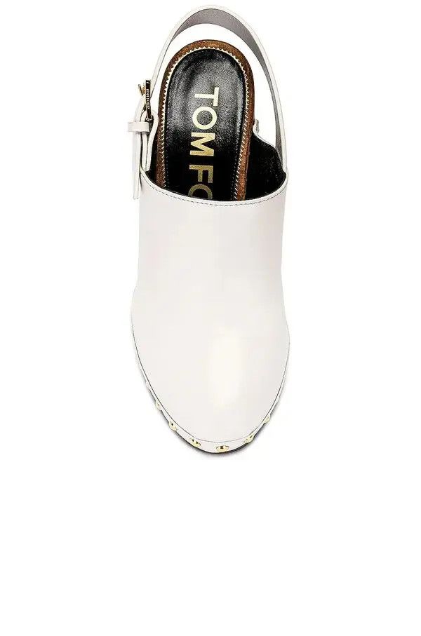 Tom Ford o1loc1c1124 W3108 Leather Clogs in White Size US 7 / IT 37 - 4 Thumbnail
