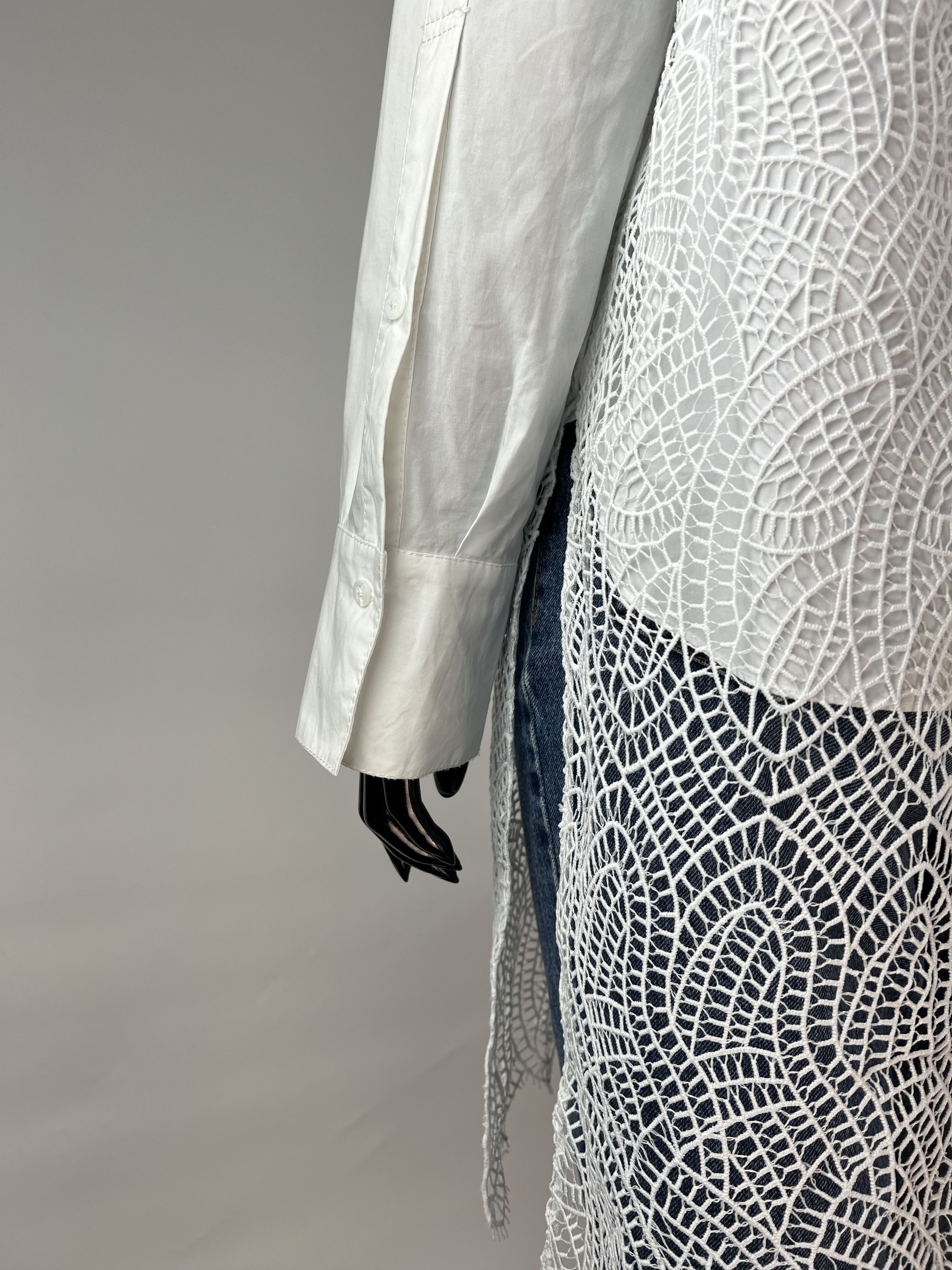 DOROTHEE SCHUMACHER Dorothee Schumacher White Button Up Shirt Blouse Lace Size 3 Size L / US 10 / IT 46 - 4 Thumbnail