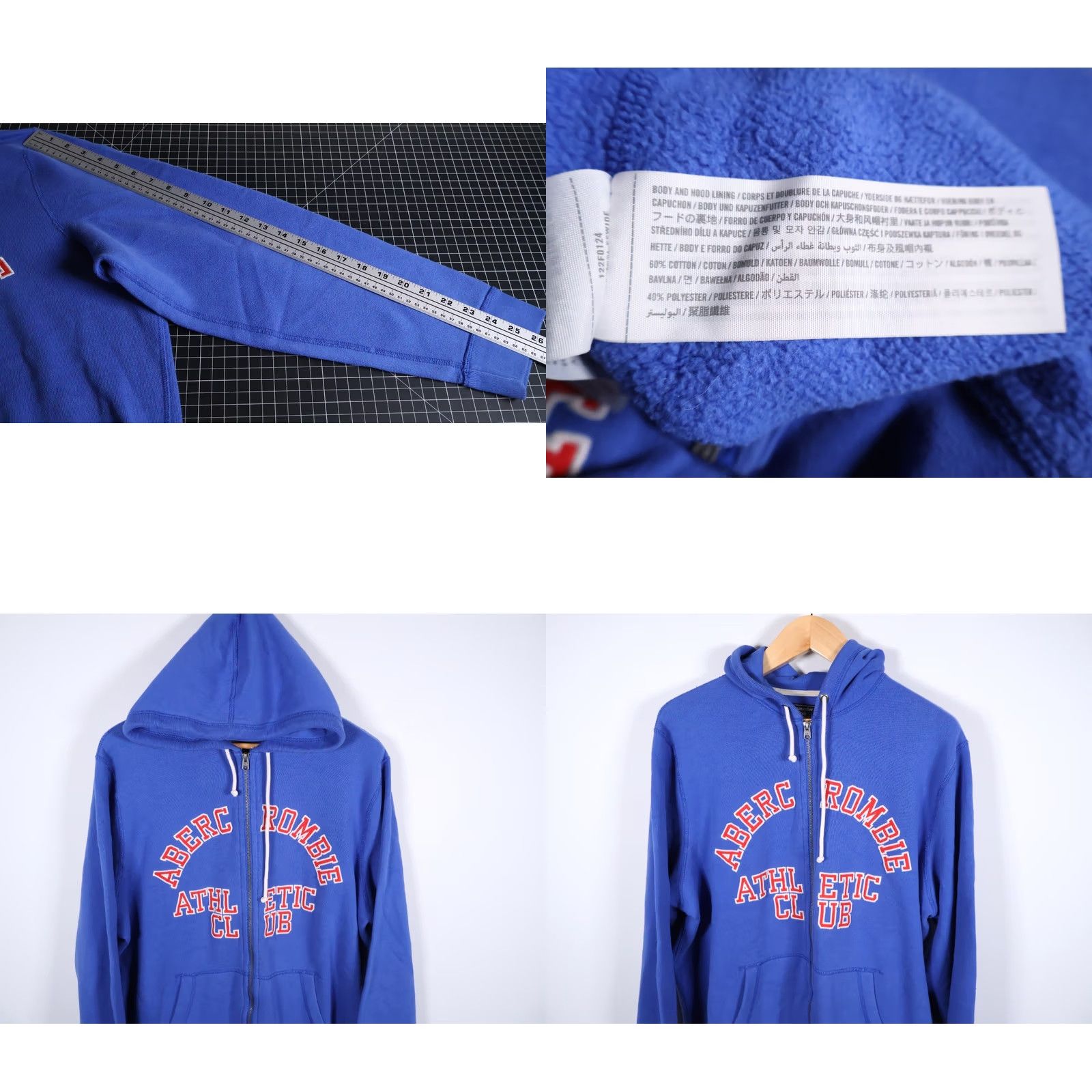 Abercrombie & Fitch Abercrombie & Fitch Hoodie Men 2XL Blue Embroidered Athletic Club Sweatshirt Full Zip Vintage? No (keep as is) Size US XXL / EU 58 / 5 - 8 Thumbnail