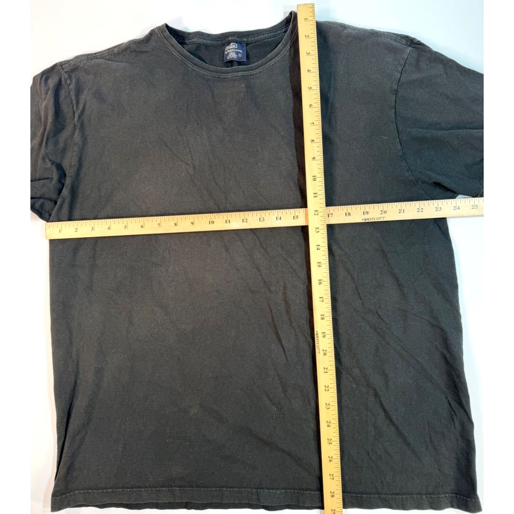 Polo Ralph Lauren Polo Ralph Lauren Mens Large Black Short Sleeve Pony Logo Cotton Shirt Faded Size US L / EU 52-54 / 3 - 5 Thumbnail