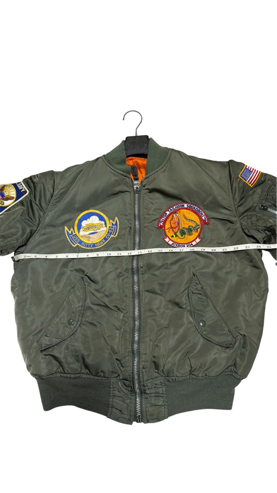 Vintage "Vintage US Military MA-1 Bomber Jacket Flight Nylon Green" Size US M / EU 48-50 / 2 - 11 Thumbnail