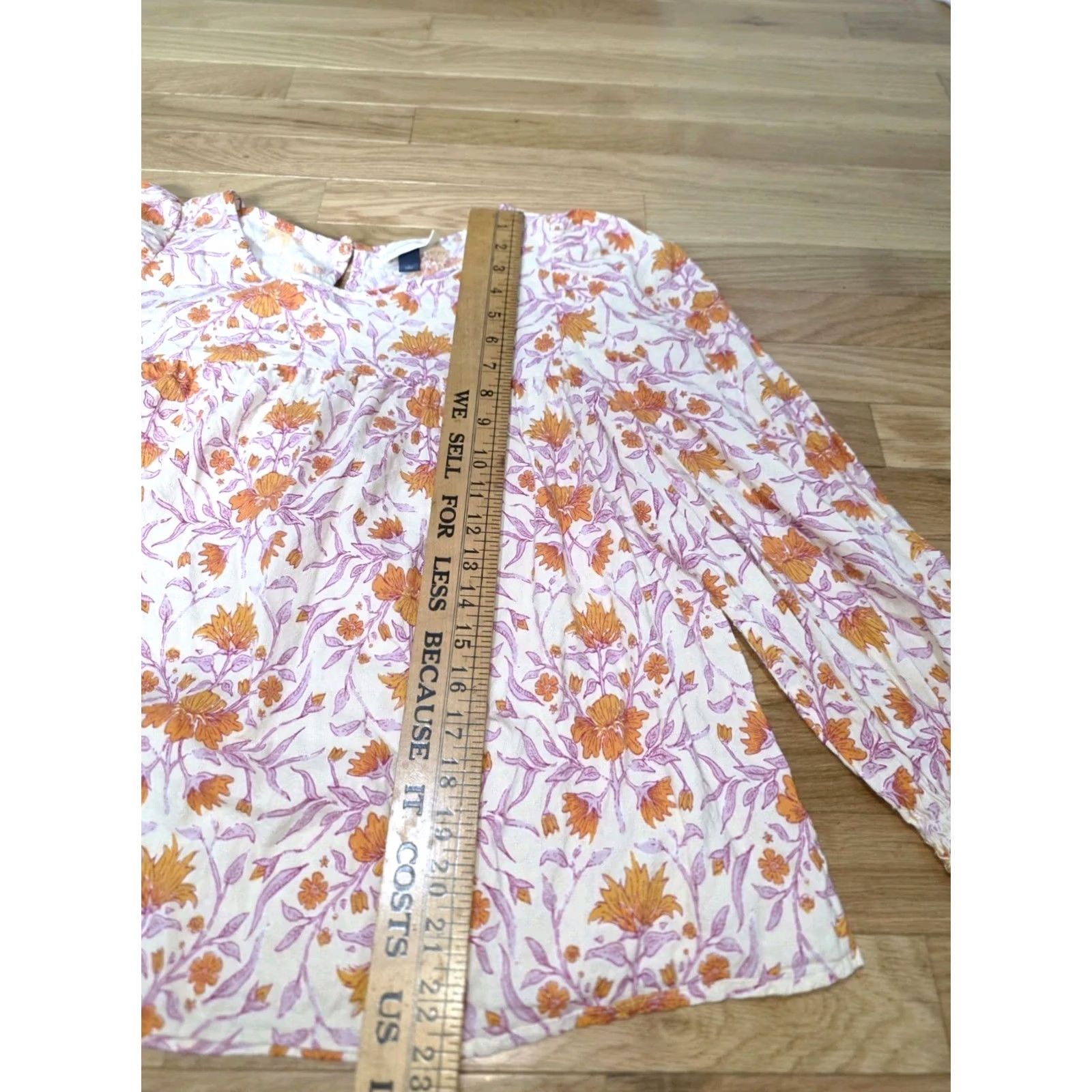 Vintage Universal Thread Women's Floral Print Balloon Long Sleeve Blouse L Size L / US 10 / IT 46 - 4 Thumbnail