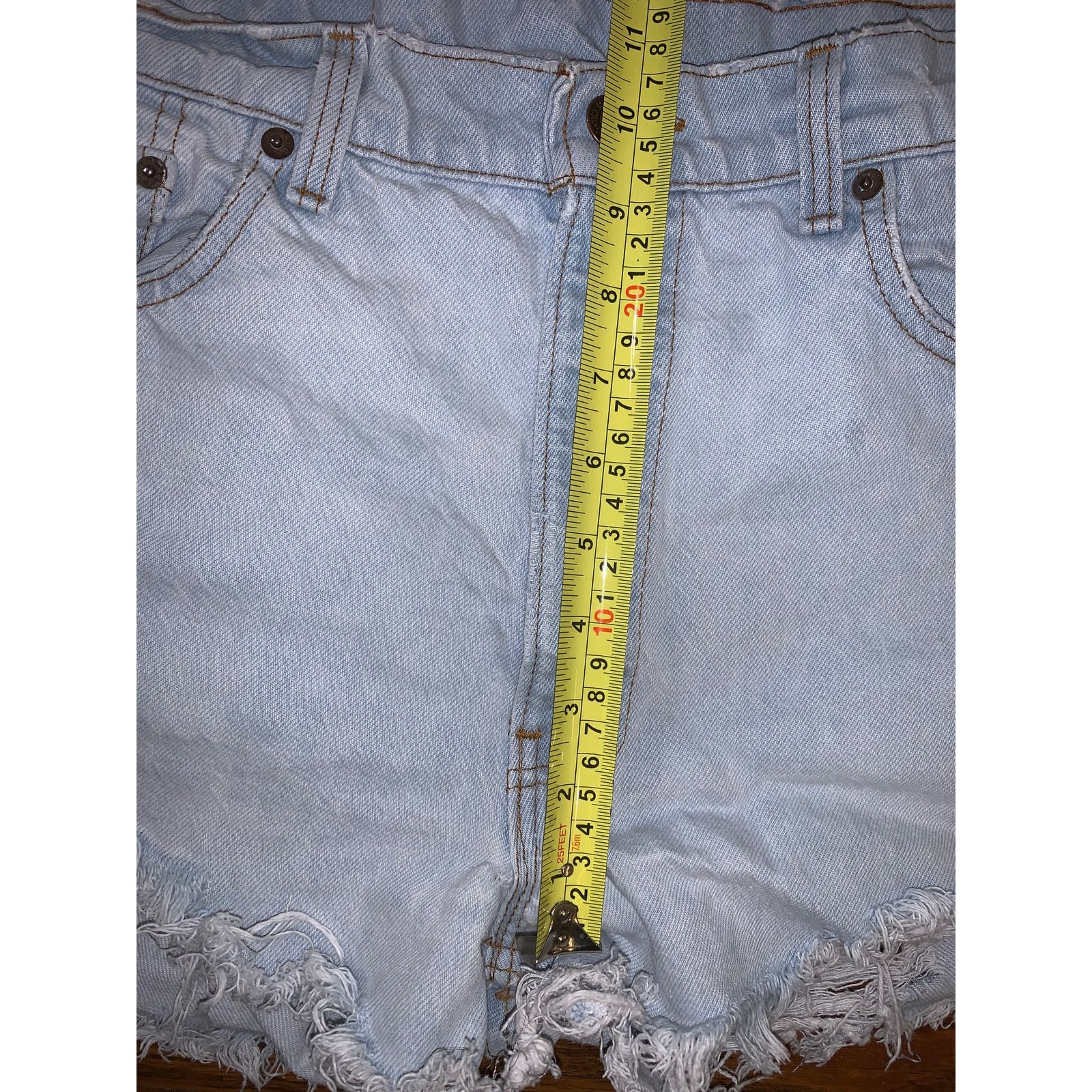 Levi's × Vintage VTG Levi's 505 Cut Off Denim Shorts Light Wash Distressed Size 31" - 4 Thumbnail