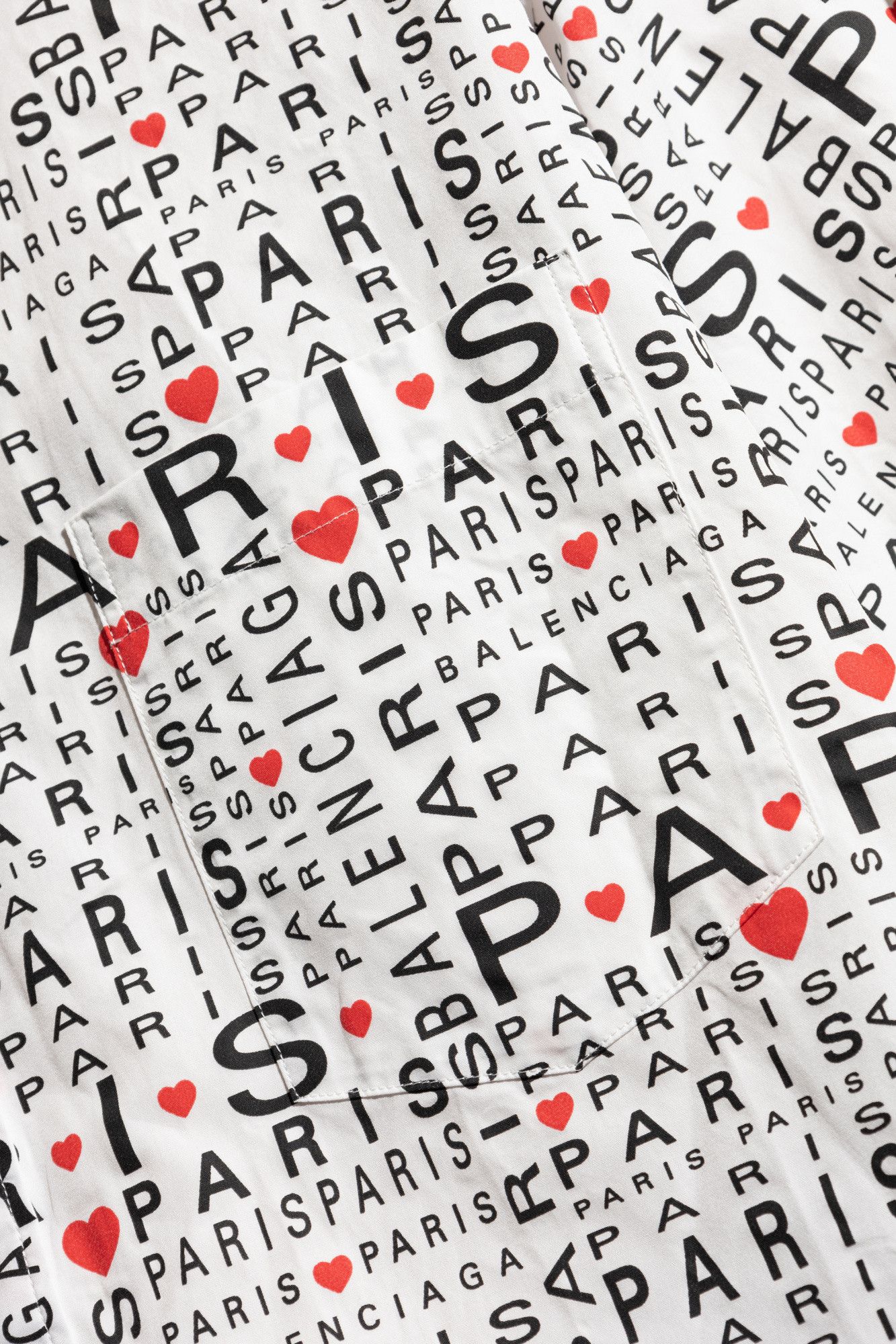 Balenciaga o1bcso1str1025 Love Paris Short Sleeve Large Fit Shirt Size US M / EU 48-50 / 2 - 5 Thumbnail