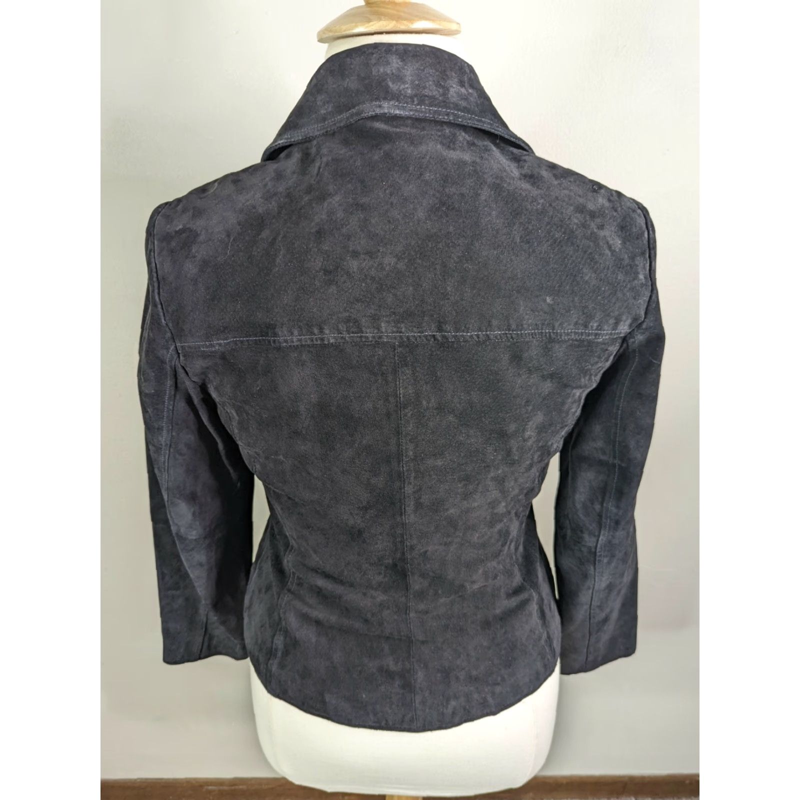 Vintage VINTAGE Jacqueline Ferrar BLACK SUEDE LEATHER JACKET COAT LARGE Women’s Jacket Small? (Note: this is incorrect) Size L / US 10 / IT 46 - 5 Thumbnail