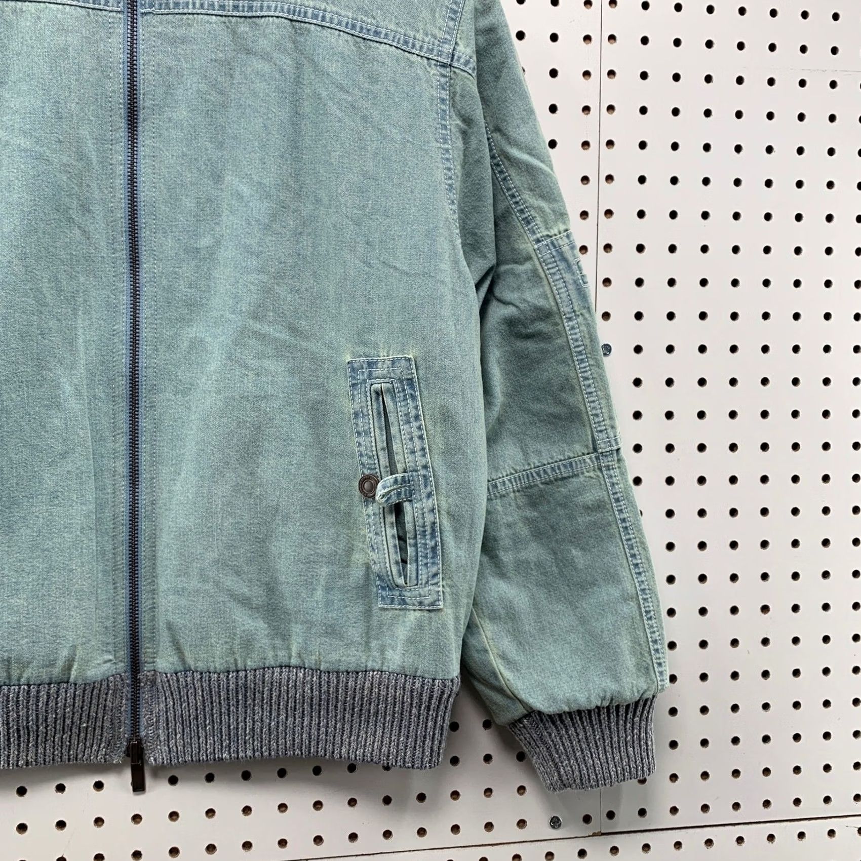 Vintage Lafayette 148 Bomber Jacket Women Medium Blue Reversible Linen Cotton Knit Size M / US 6-8 / IT 42-44 - 7 Thumbnail