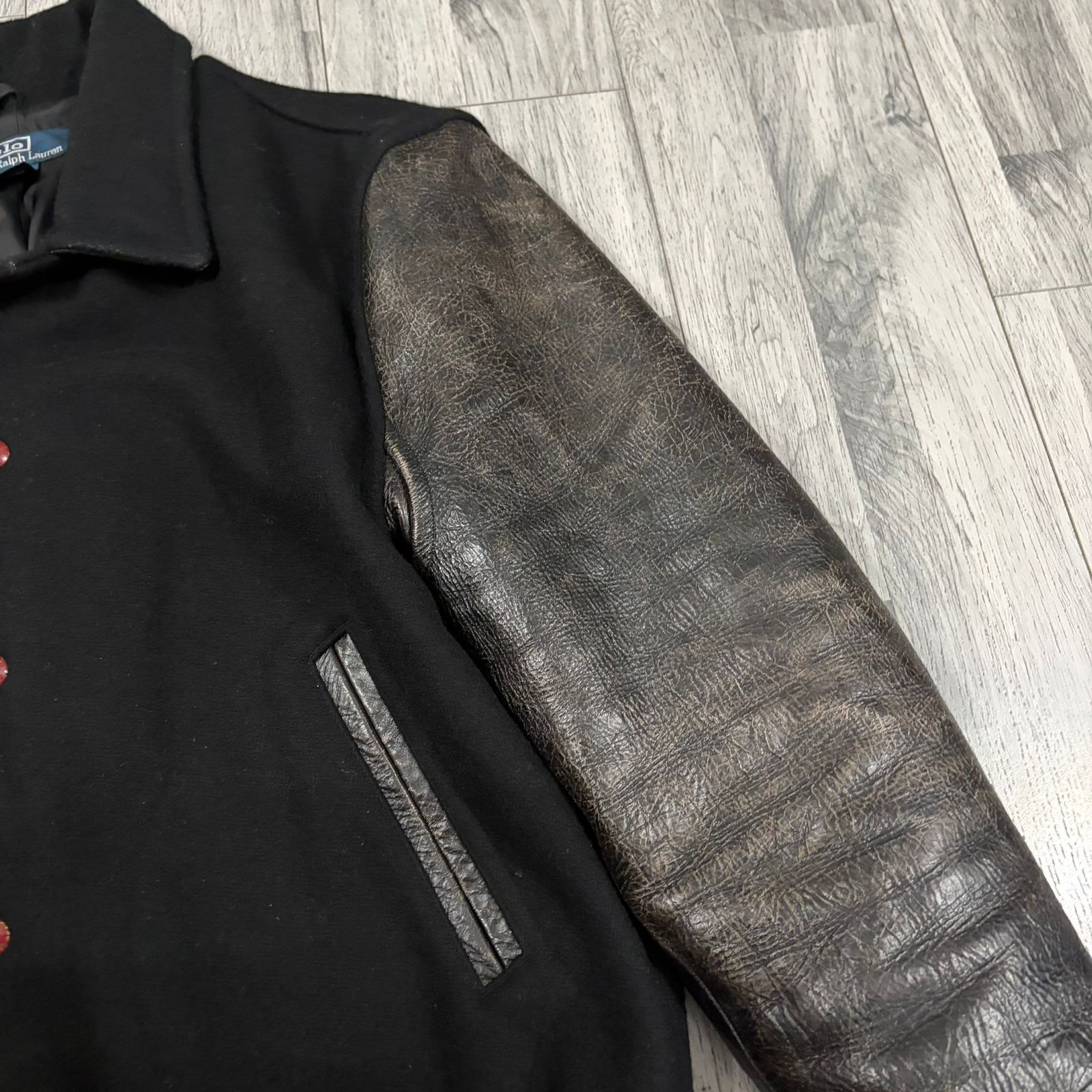 Polo Ralph Lauren POLO RALPH LAUREN Leather-Sleeve Varsity Jacket Size US L / EU 52-54 / 3 - 6 Thumbnail