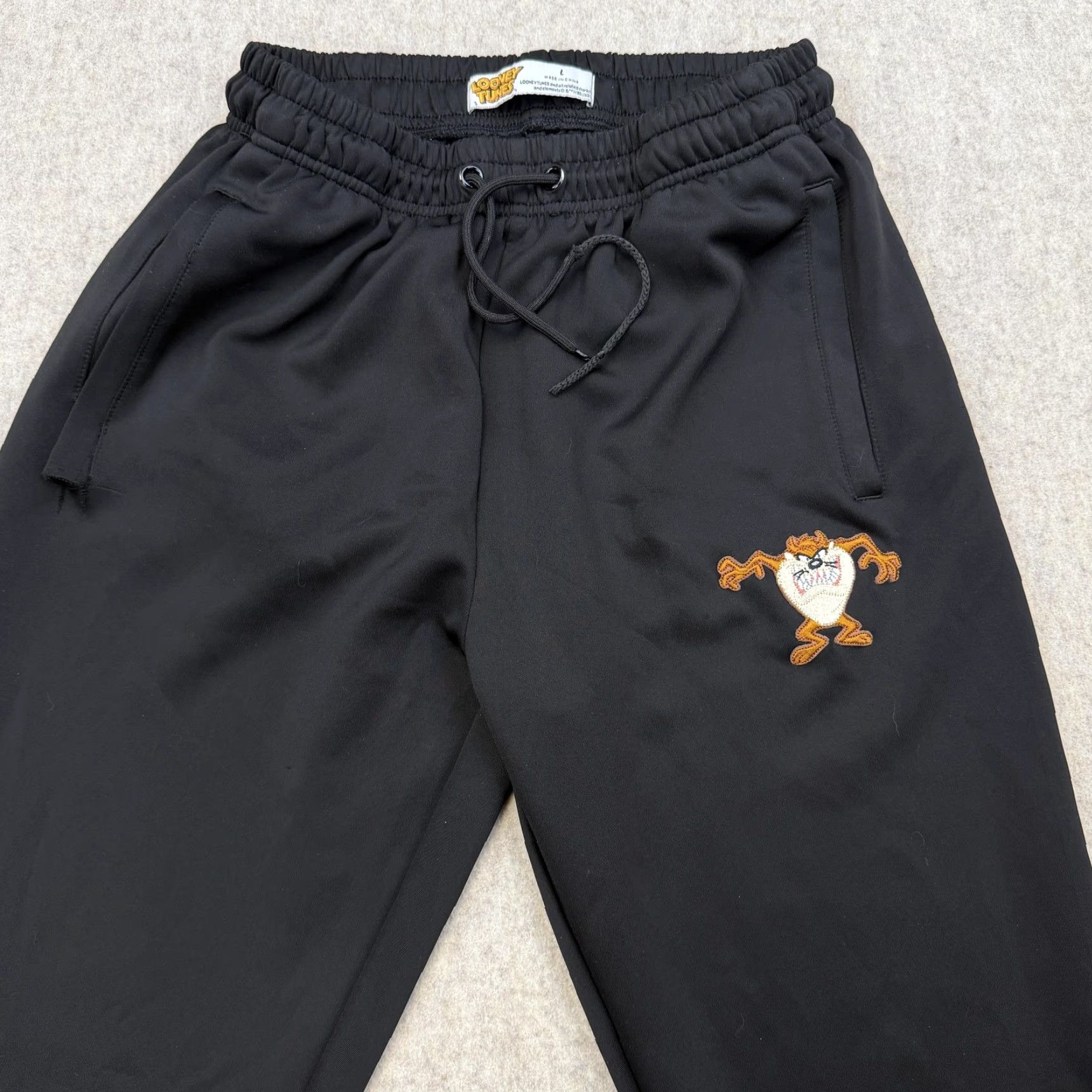 Vintage Looney Tunes Sweatpants Mens Large Black Tasmanian Devil Taz Lounge Pants Size US 33 - 4 Thumbnail