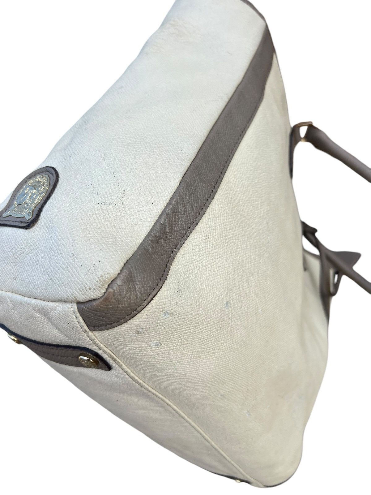 Japanese Brand A.D.M.J. Japan Distressed Scratches Patina Leather Tote Bag Size ONE SIZE - 13 Thumbnail