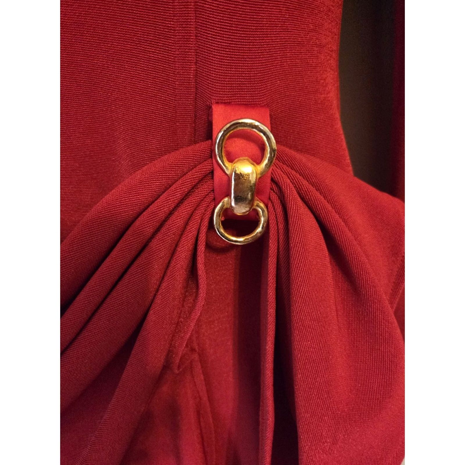 Vintage VINTAGE Spiegel Ebony Style Asian Look Sheath Dress Size 8 Red 1980s Womens Size M / US 6-8 / IT 42-44 - 4 Thumbnail