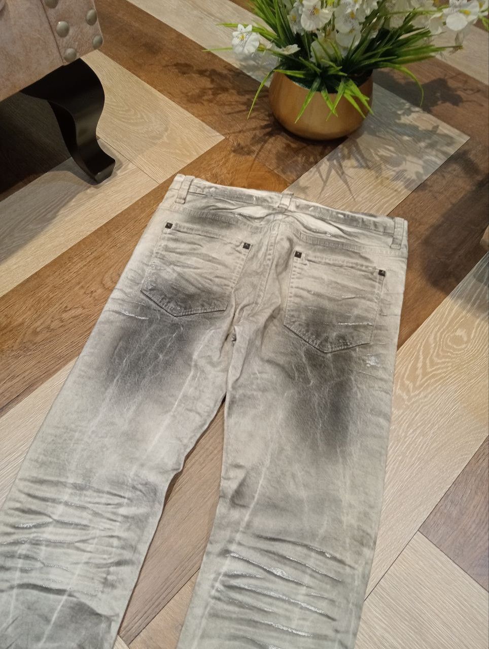 If Six Was Nine K.U.I ASH PUNK CREASE CLOUDY COAT STUDDED STRETCH DENIM Size US 30 / EU 46 - 10 Thumbnail