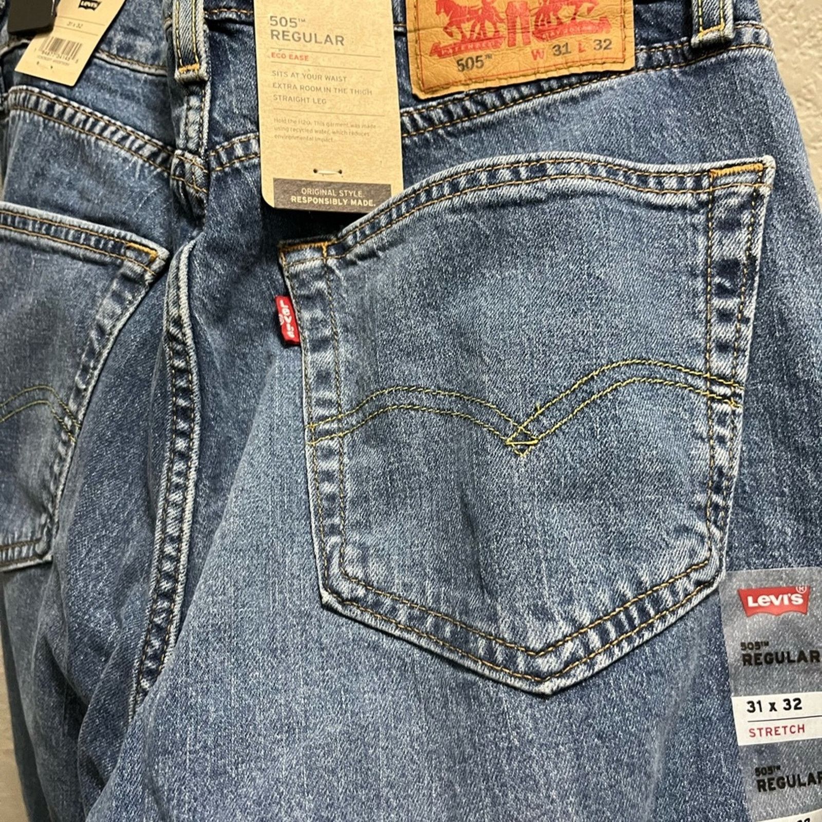 Levi's Levi's 505 Jeans Men W31 L32 Blue Denim Straight Leg Regular Size US 31 - 8 Thumbnail
