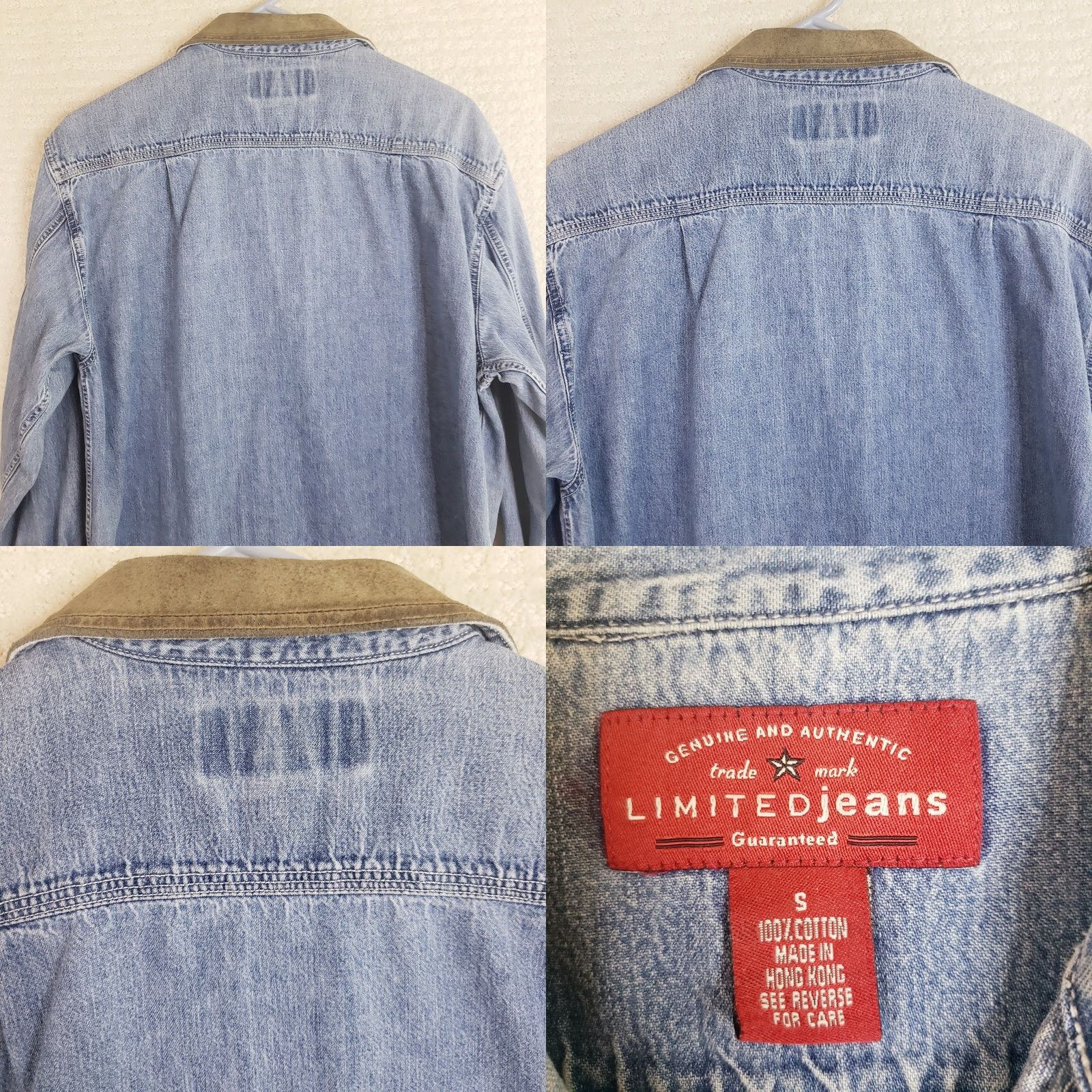 Vintage VINTAGE The Limited Denim Shirt Women’s S Oversized Blue Leather Collar Casual Workwear 90s Womens Size S / US 4 / IT 40 - 8 Thumbnail