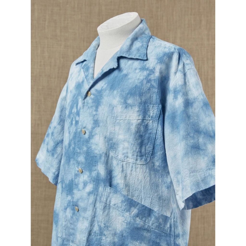 Nicholas Daley Beach Shirt Blue Tie-Dye Cotton Chore Pockets - 40/L NWT Size US L / EU 52-54 / 3 - 5 Thumbnail