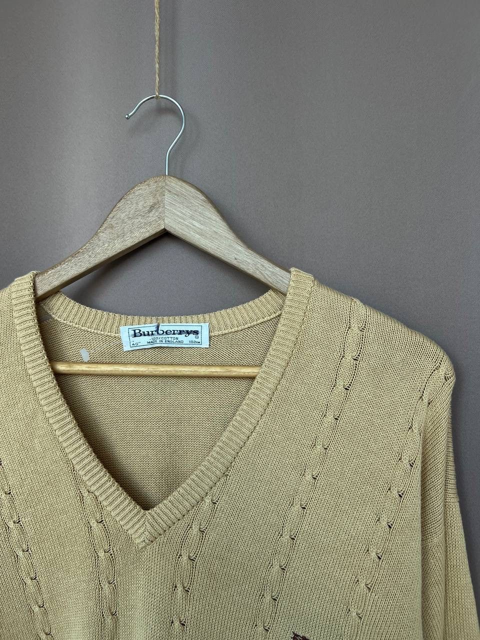 Burberry Burberrys V- Neck Sweater Mens Size L Vintage Cotton Knit Size US L / EU 52-54 / 3 - 6 Thumbnail