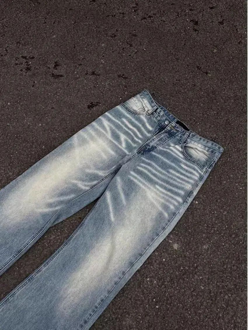 Designer × Japanese Brand Washed Faded Blue Wide Leg Denim Trousers Size US 30 / EU 46 - 3 Thumbnail