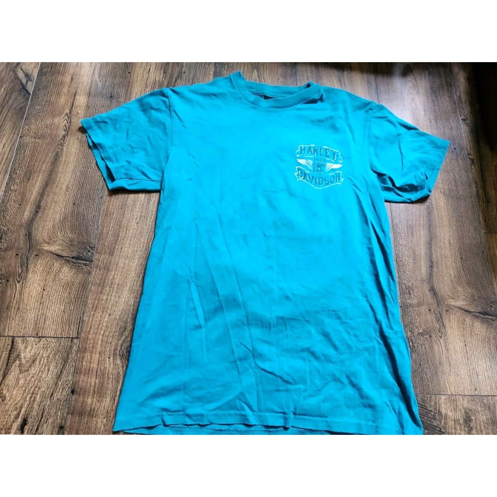 Harley Davidson Harley Davidson Motorcycle T-Shirt Mens M Blue Double-Sided Short Sleeve Crew Neck Size US M / EU 48-50 / 2 - 2 Thumbnail