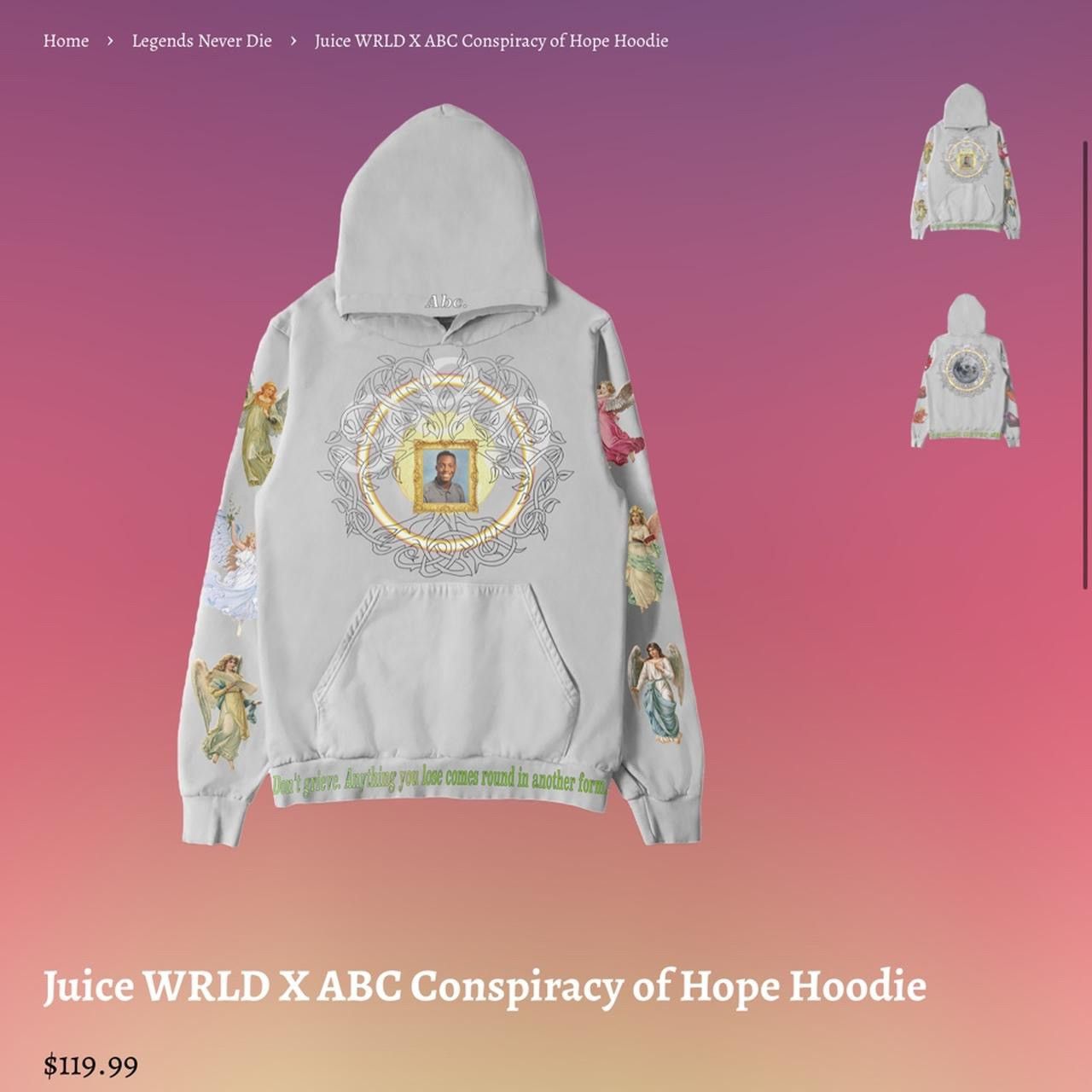 Other Juice WRLD x ABC Hoodie Size US S / EU 44-46 / 1 - 3 Thumbnail