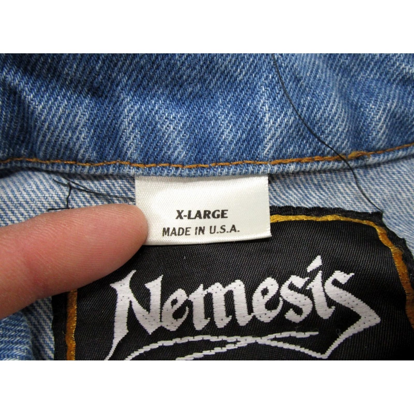 Denime Nemesis Jeans Jacket Mens XL Denim Blue Trucker Made in USA St Croix Hotel Casino Bomber Jacket USA Vintage Regular Mens XL Blue Denim Jacket Size US 36 / EU 52 - 4 Thumbnail
