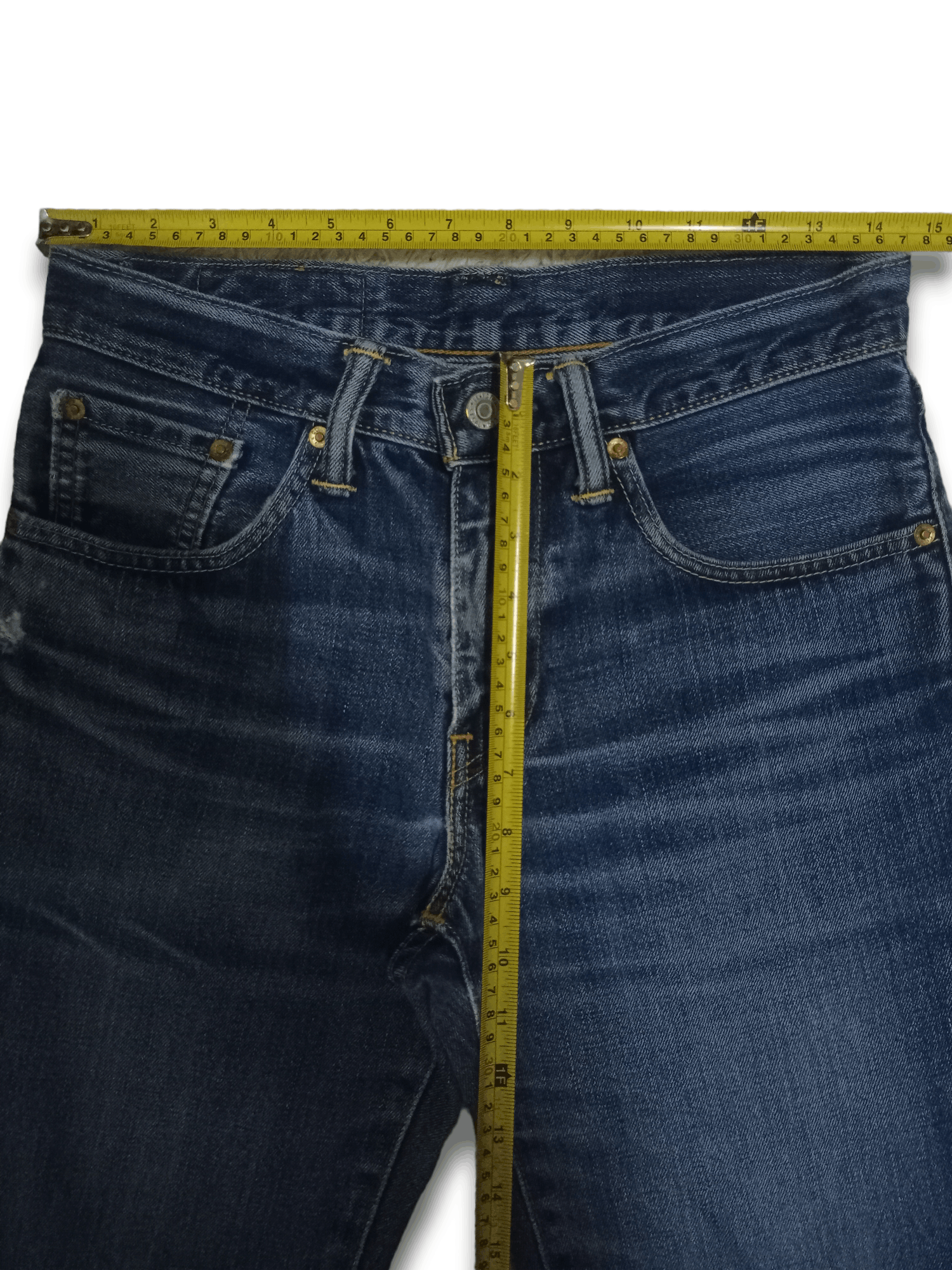 Levi's Vintage Y2K Levis 502 V Stitch Blue Wash Distressed Jeans Size US 29 - 9 Thumbnail