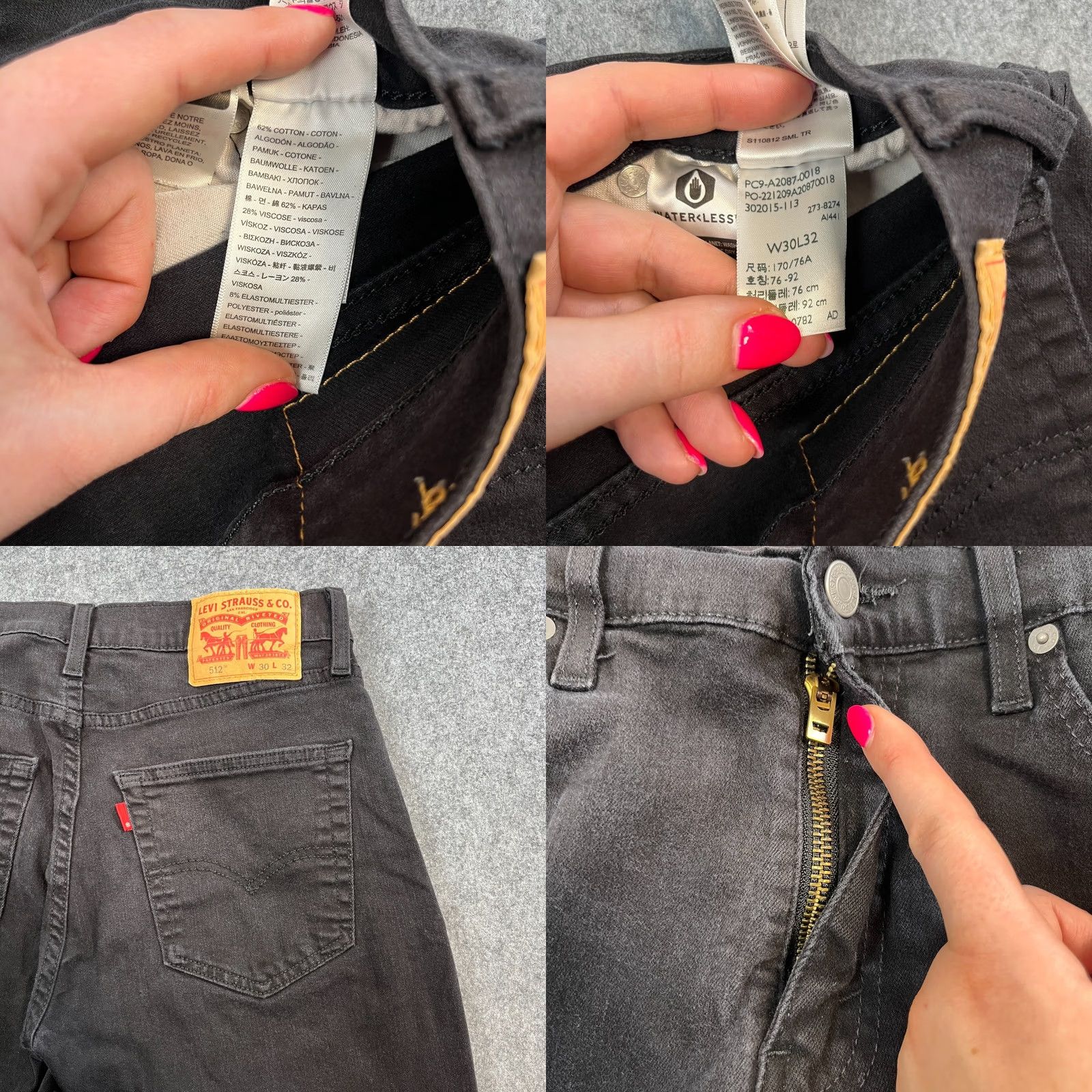 Levi's Levi's 512 Jeans Slim Skinny 30 32 Dark Wash Black Stretch Denim Regular Mens Clothing Slim Fit 5-Pocket Levi's 500 Series Mens Jeans Size US 30 / EU 46 - 8 Thumbnail