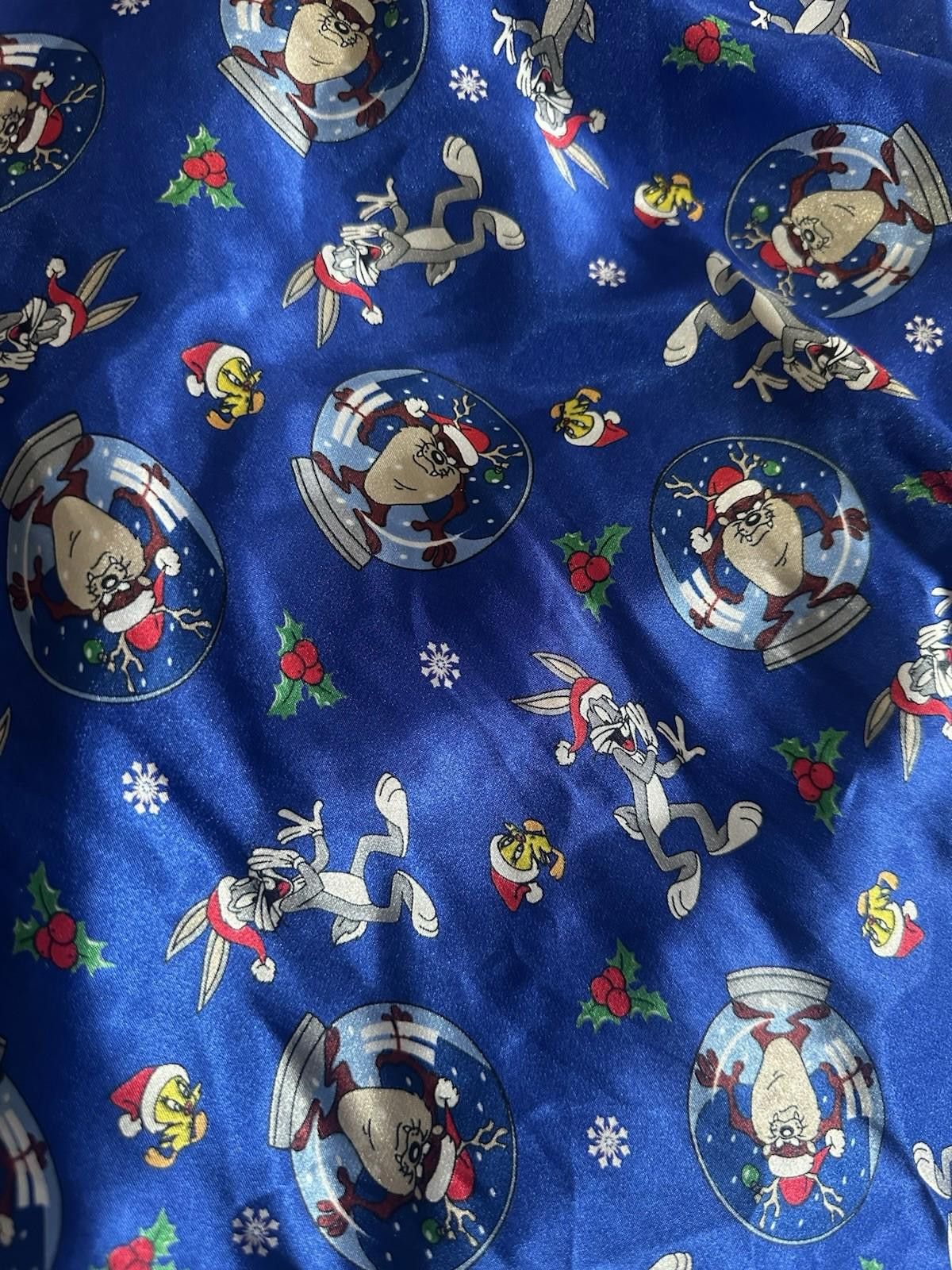 Designer VTG Medium Looney Tunes Night Gown Medium Cami Taz Christmas Size ONE SIZE - 2 Thumbnail