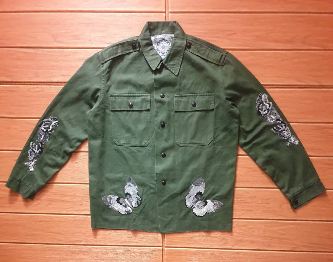 Japanese Brand 💥Peacock Blue handmade Butterfly Made in ITALY shirt Size L / US 10 / IT 46 - 1 Thumbnail