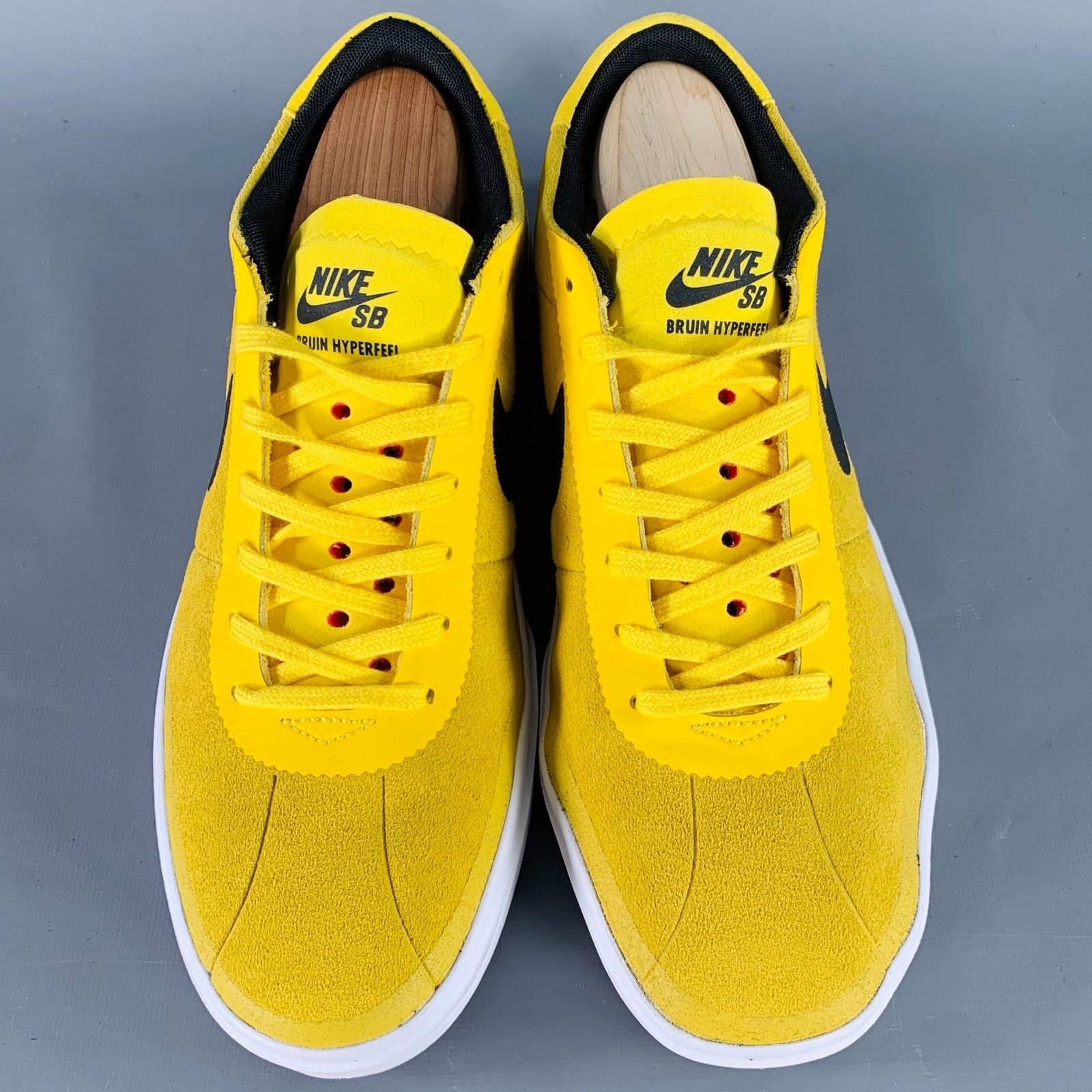 Nike SB Bruin Hyperfeel Yellow Black Suede Lace-Up Sneakers Size US 10 / EU 43 - 4 Thumbnail