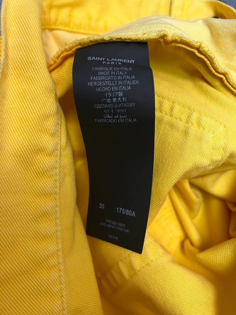 Yves Saint Laurent saint Laurent Spring/Summer 22 Yellow Raw Edge Denim Shorts Size US 30 / EU 46 - 4 Thumbnail