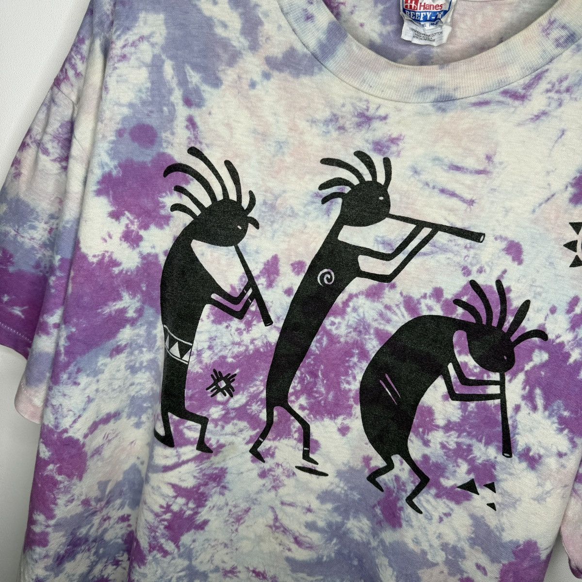 Vintage Vintage Hanes Kokopelli Tie Dye Tshirt Single Stitch 90s Size US XL / EU 56 / 4 - 4 Thumbnail