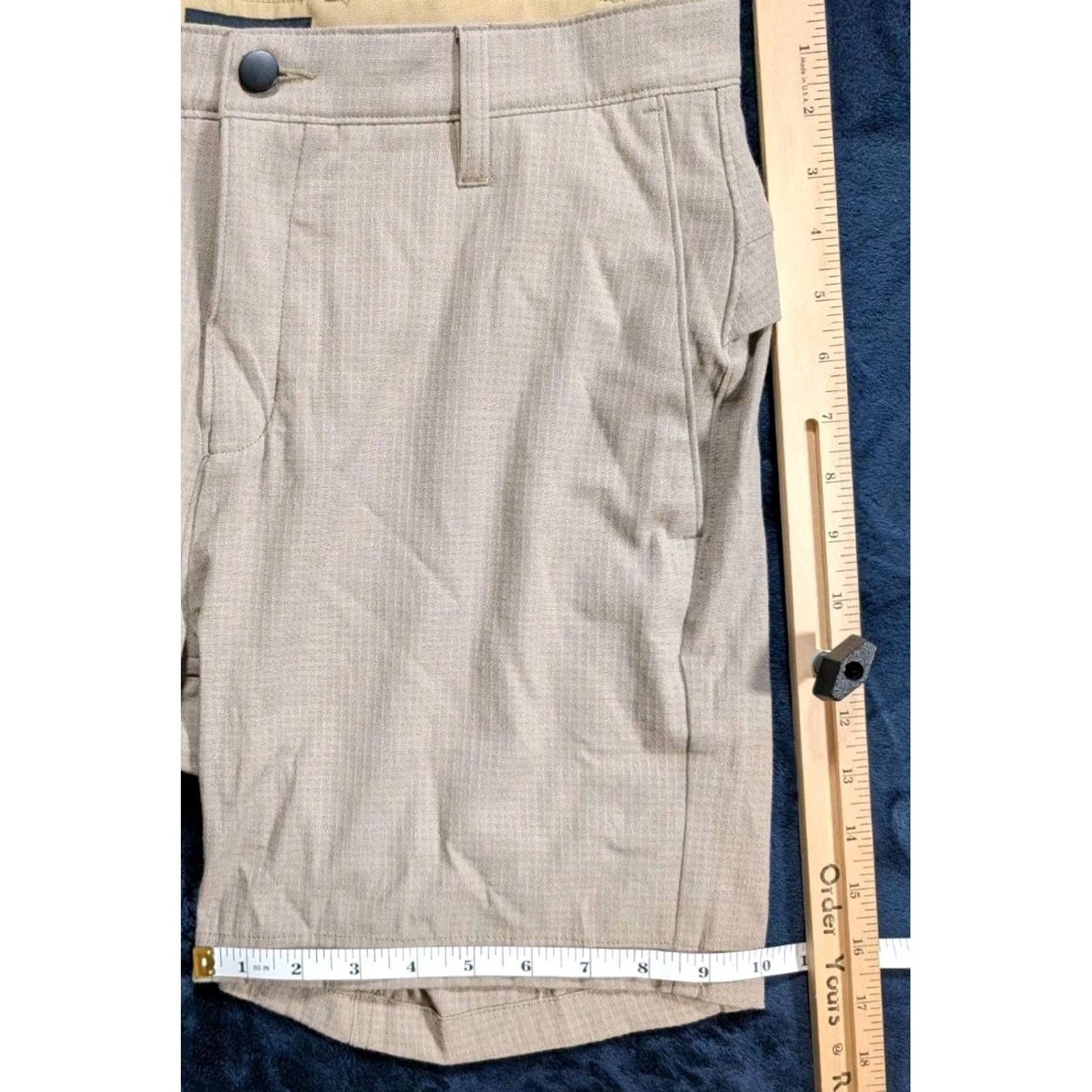 Vintage Proof Chino Shorts Beige Men's 32 Hiking Pockets Flat Front Outdoor Check Chino Men's Shorts 32 Beige Pocket Slash Pocket Casual Outdoor Proof Size US 32 / EU 48 - 7 Thumbnail