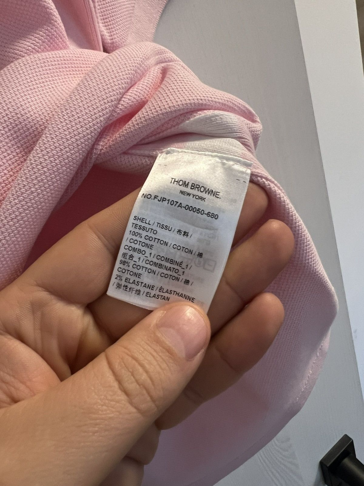 Thom Browne Short Sleeve Rib Cuff Polo W/ Engineered 4 Bar Size S / US 4 / IT 40 - 11 Thumbnail