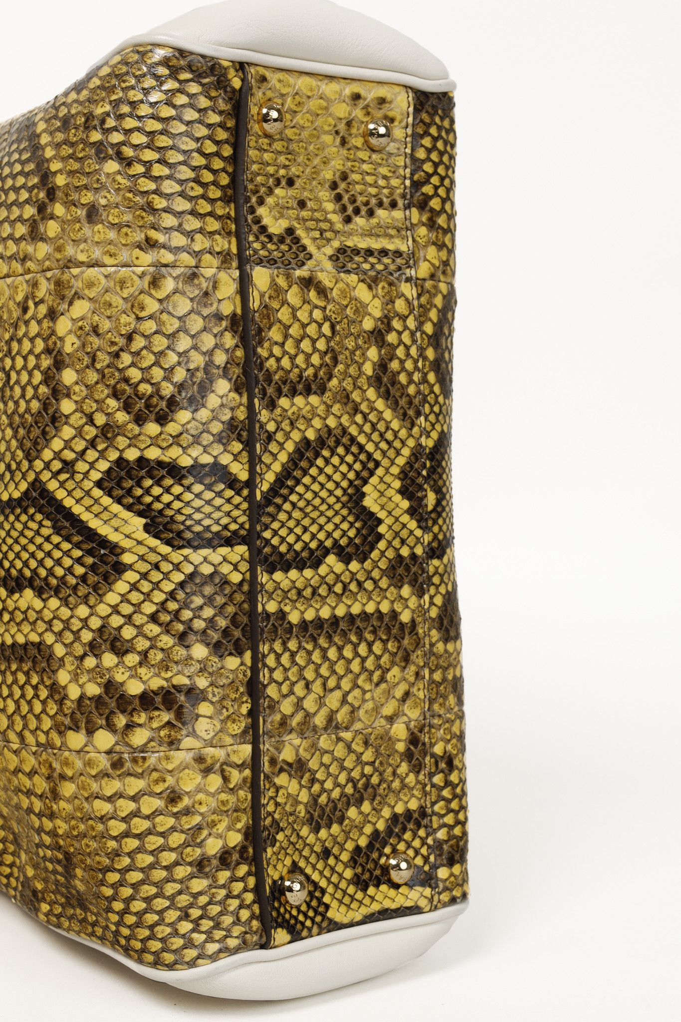 Dolce & Gabbana Dolce & Gabbana Yellow Python Cream Leather Miss Sicily Tote Size ONE SIZE - 5 Thumbnail