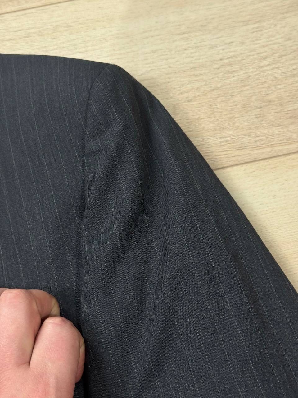 Fendi Vtg Fendi Uomo Pinstripe Suit Jacket Blazer Gray Wool Size 44L - 7 Thumbnail